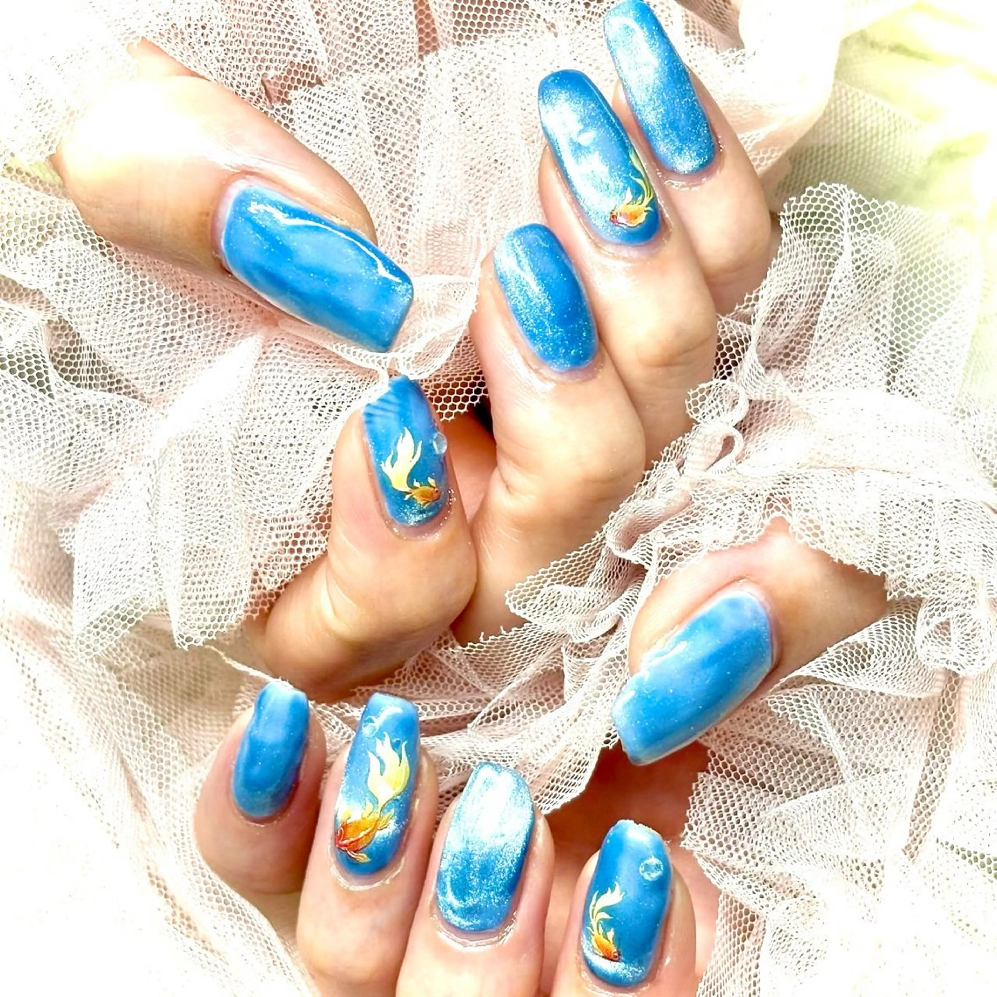 ネイル 韓国ネイル マグネットネイル 夏ネイル ワンホンネイル miminon 自宅ネイルサロンのネイルデザイン