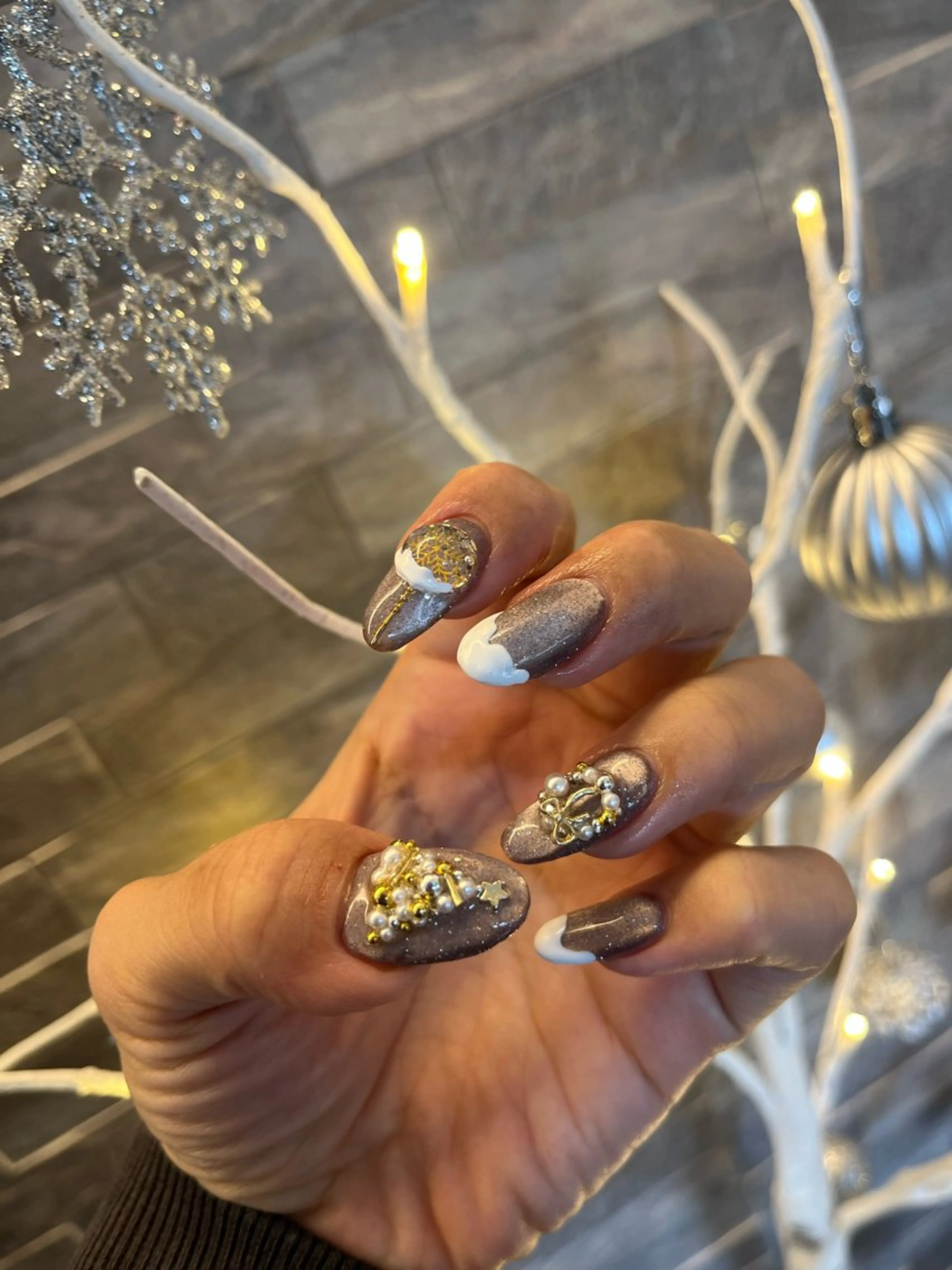 ネイル 冬ネイル クリスマス ハンドネイル Kimura Yukoのネイルデザイン