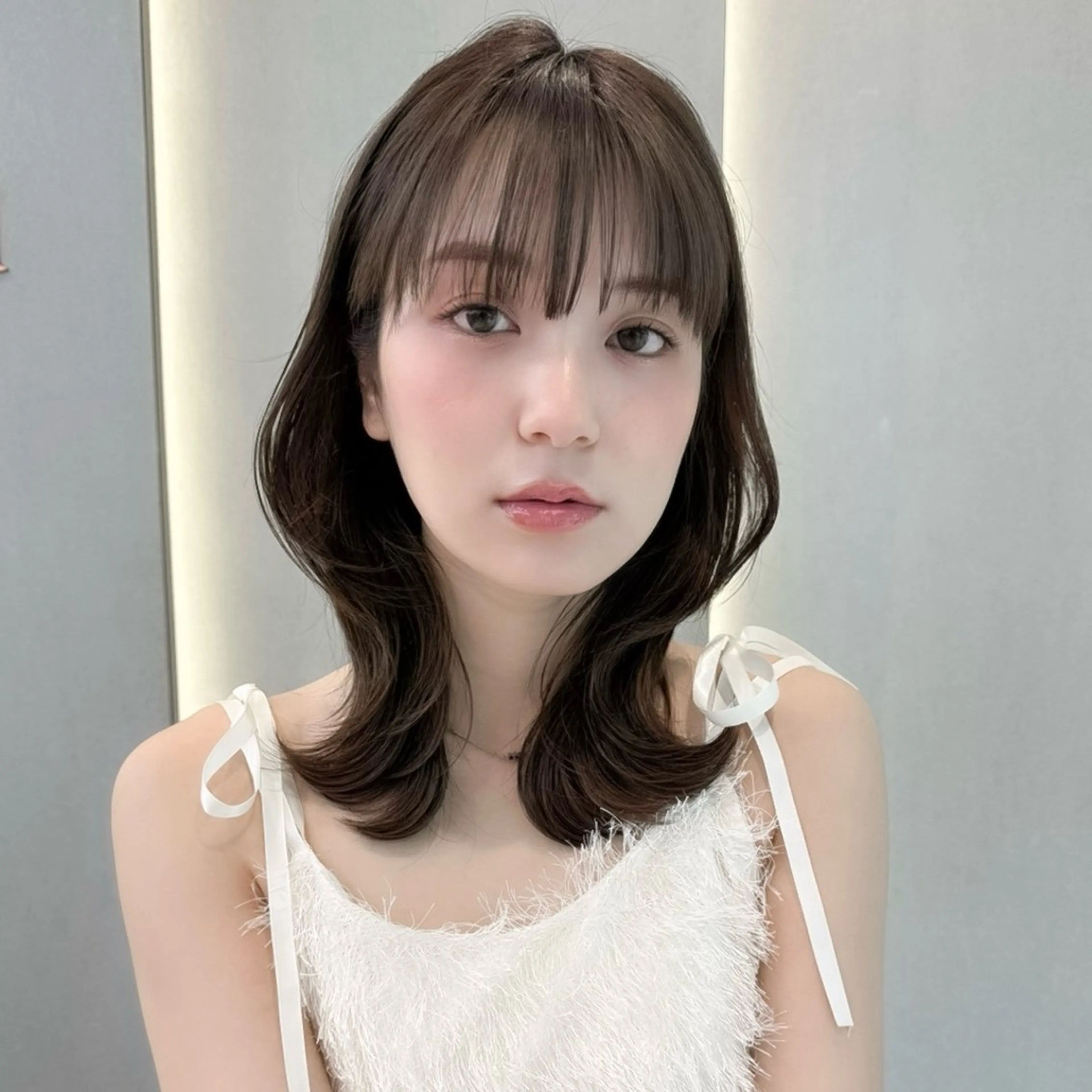 ロング カット ヘアカラー トリートメント 縮毛矯正/韓国ヘア /レイヤー🎀ミズキのヘアスタイル