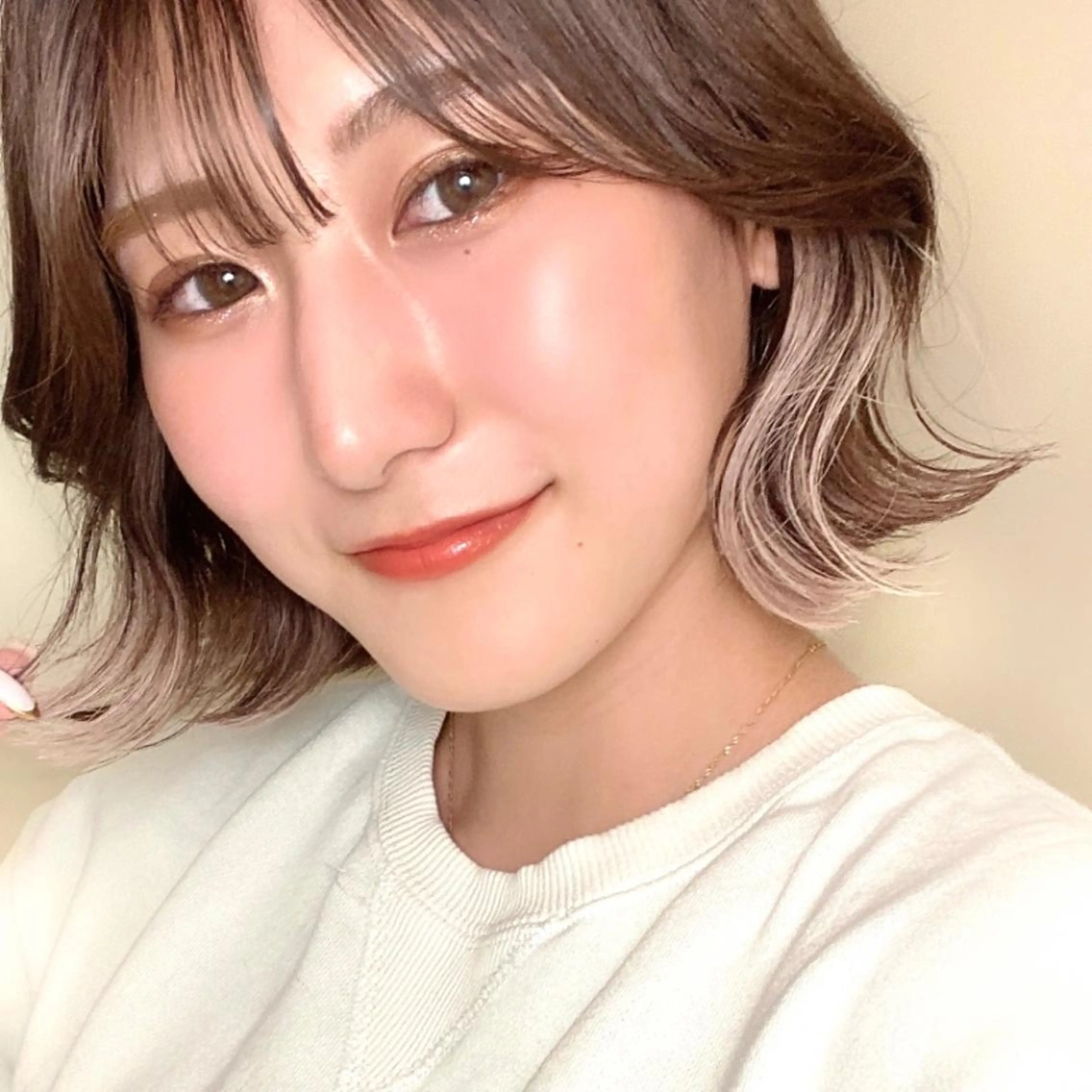 ミディアム カラー パーマ ヘアアレンジ イヤリングカラー インナーカラー 韓国風ヘア 🌈小顔似合わせ SHIHO🌈のヘアスタイル