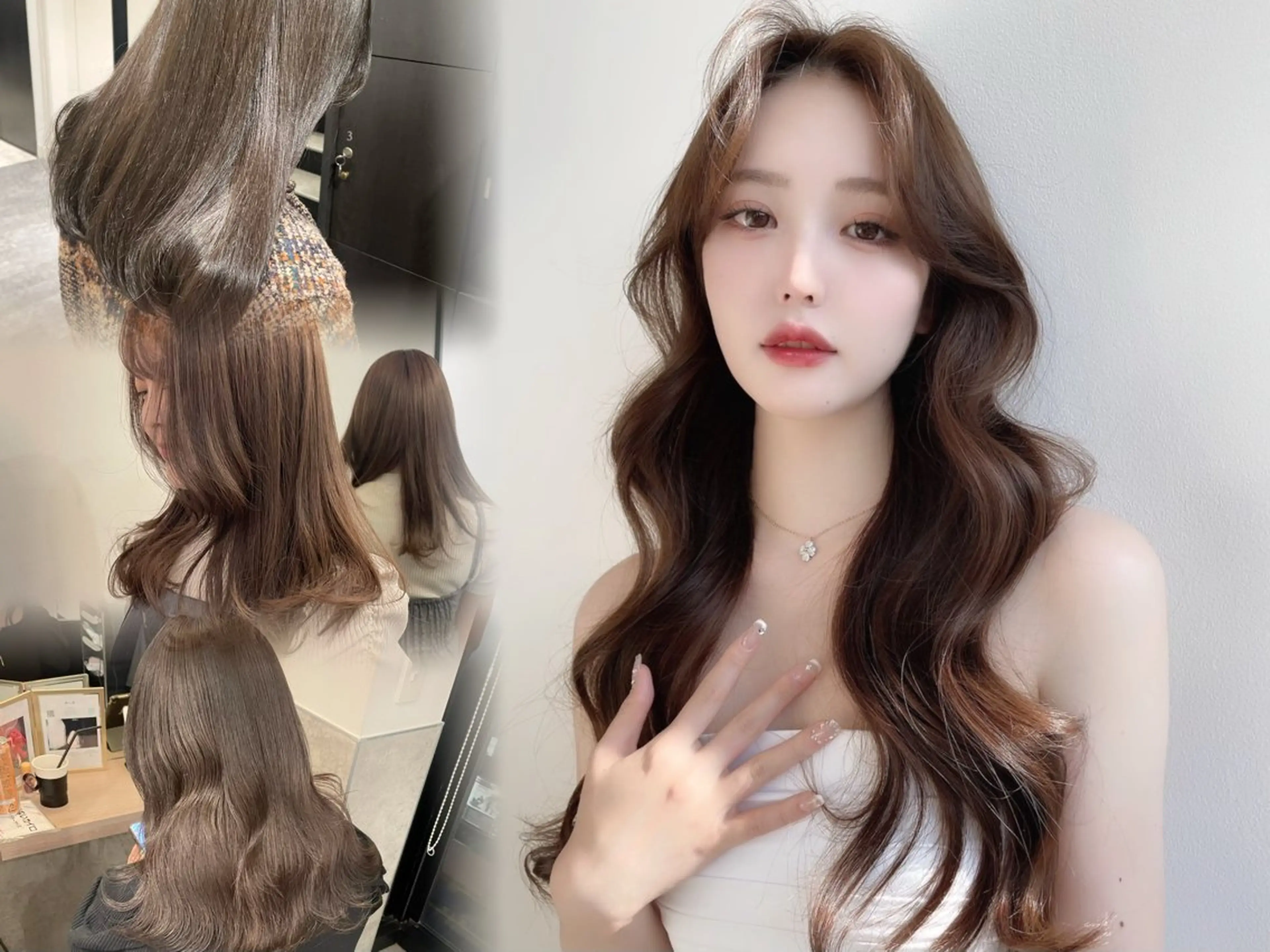 💗プレミアム艶カラー💗 透明感カラー/ハイトーン/韓国ヘアー/ミルクティーベージュ/デザインカラー/レイヤーカットの写真