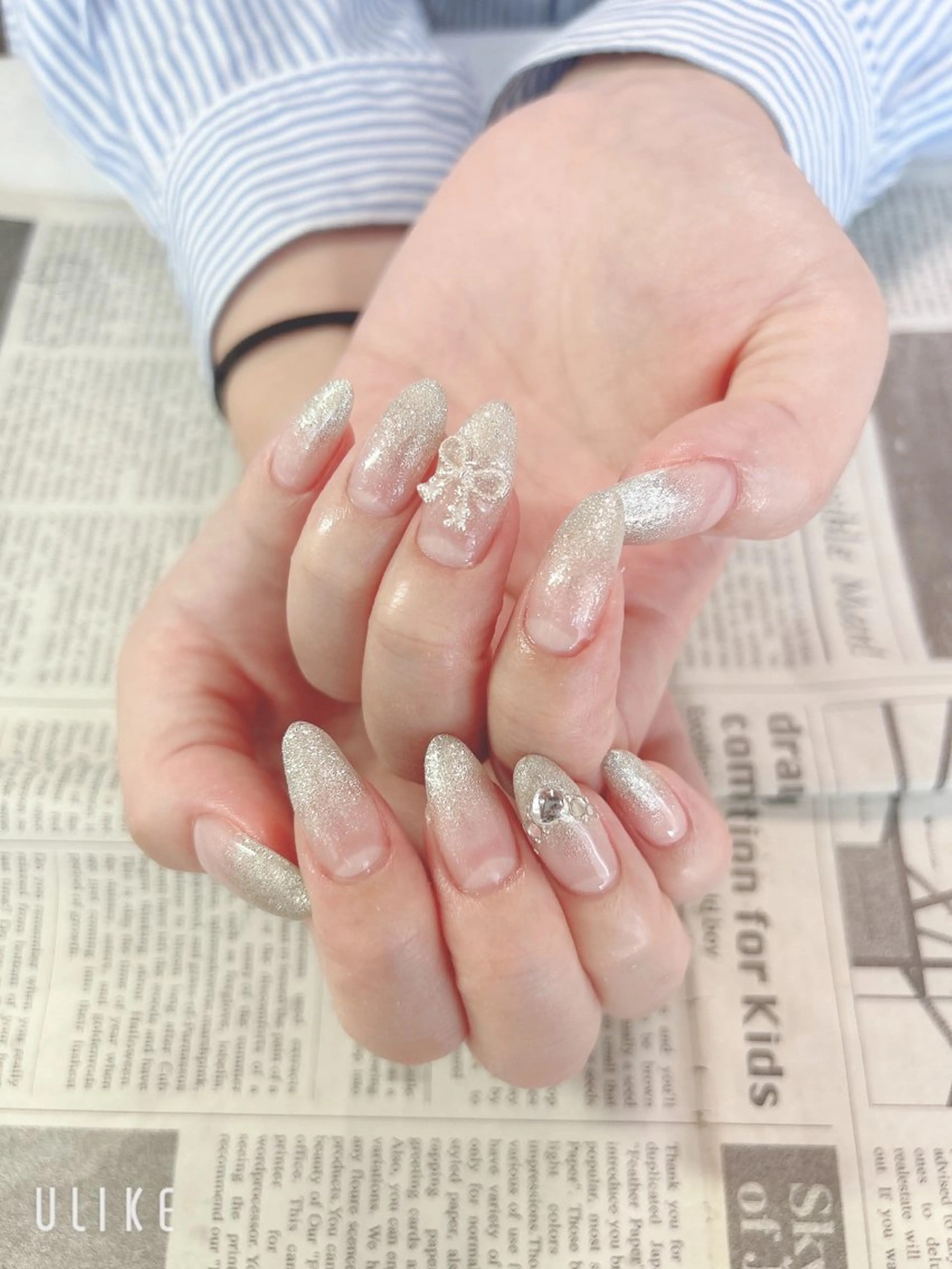 ネイル リボン ハンドネイル ハンドケア 森山 舞のネイルデザイン