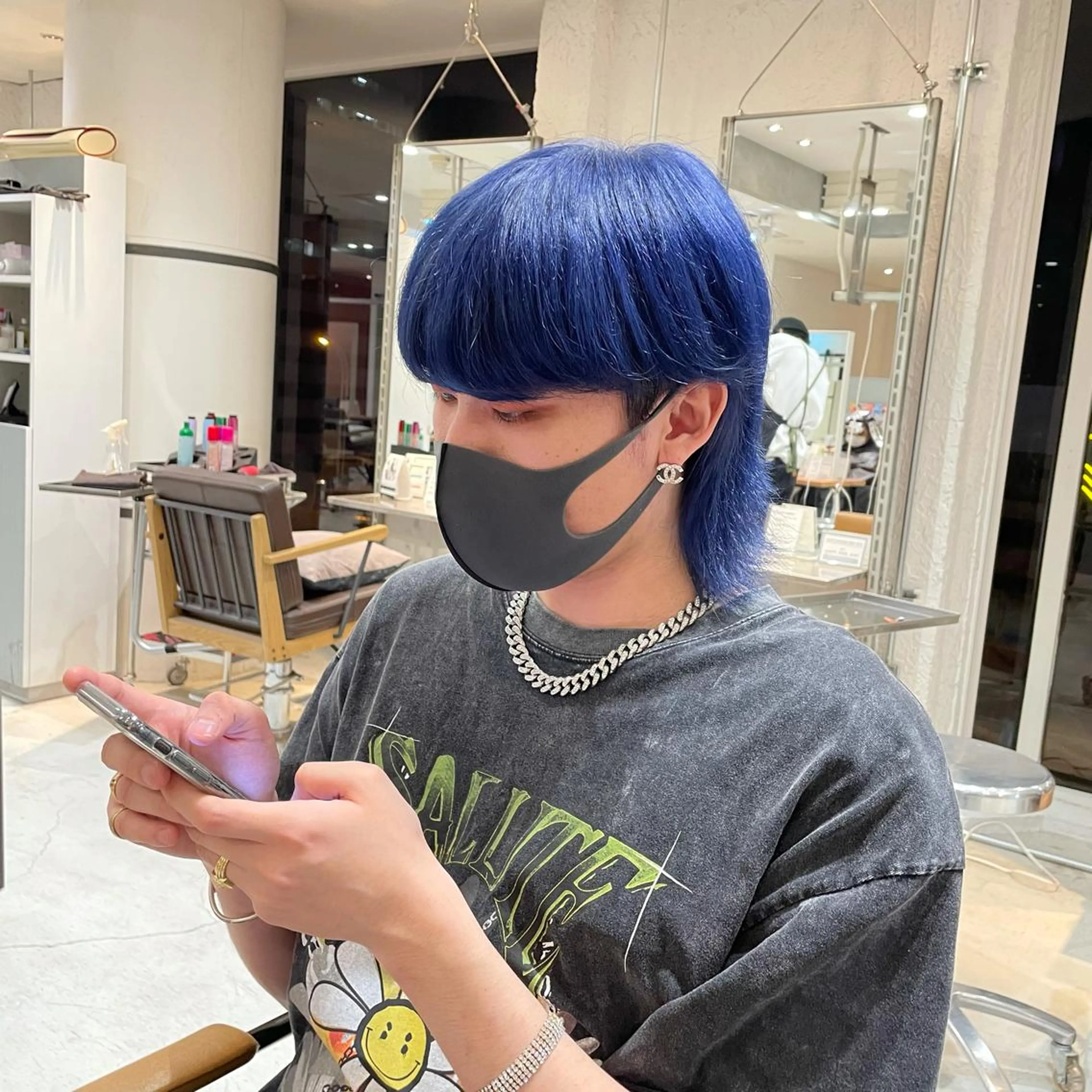 カラー メンズ ブルーカラー ヘアカラー 大阪韓国ヘア 🦋RINKAのヘアスタイル