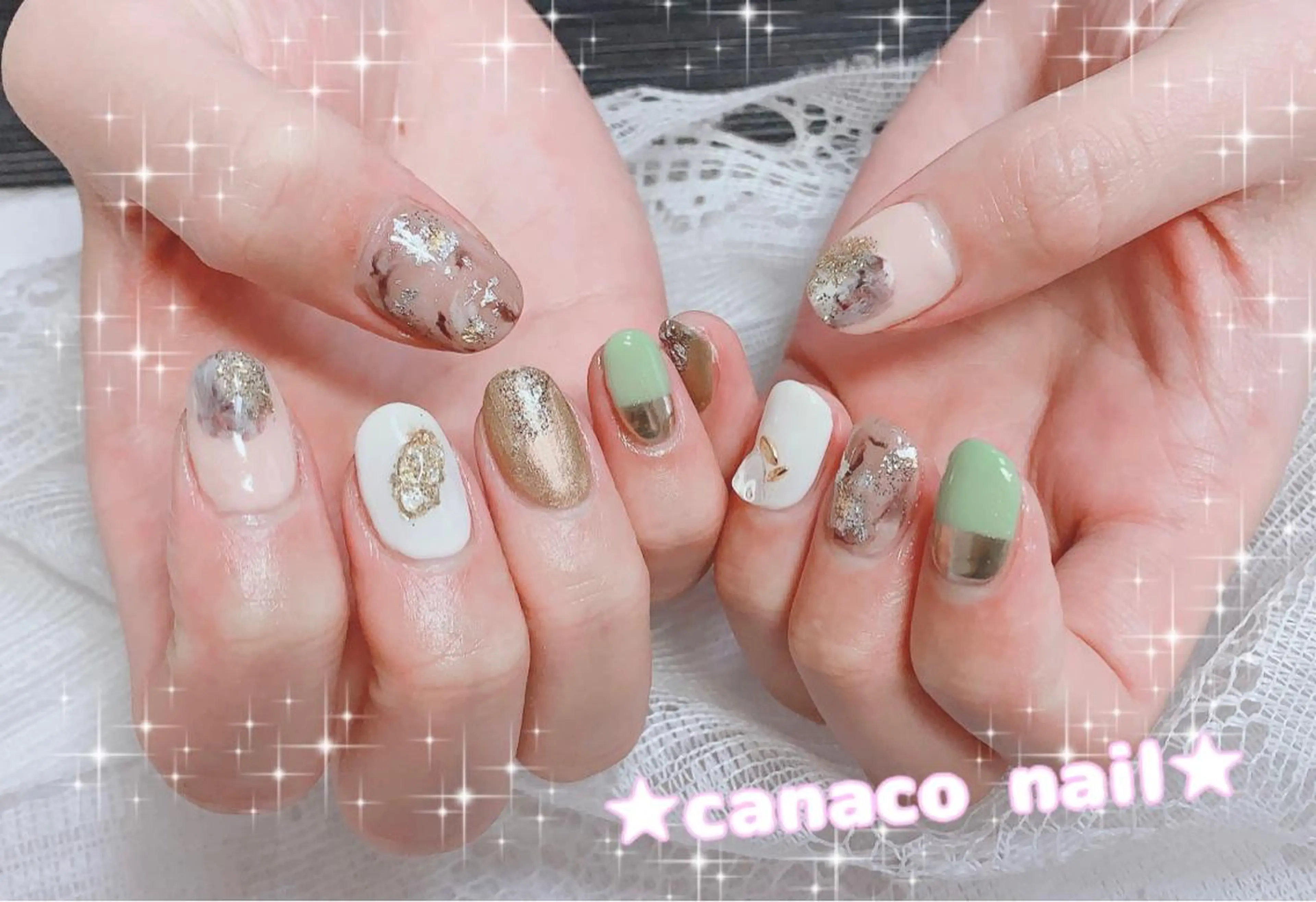 ネイル アートネイル ジェルネイル ニュアンスネイル パラジェル ストーンネイル ハンドネイル ハンドケア ベテランネイル cnc  nailのネイルデザイン