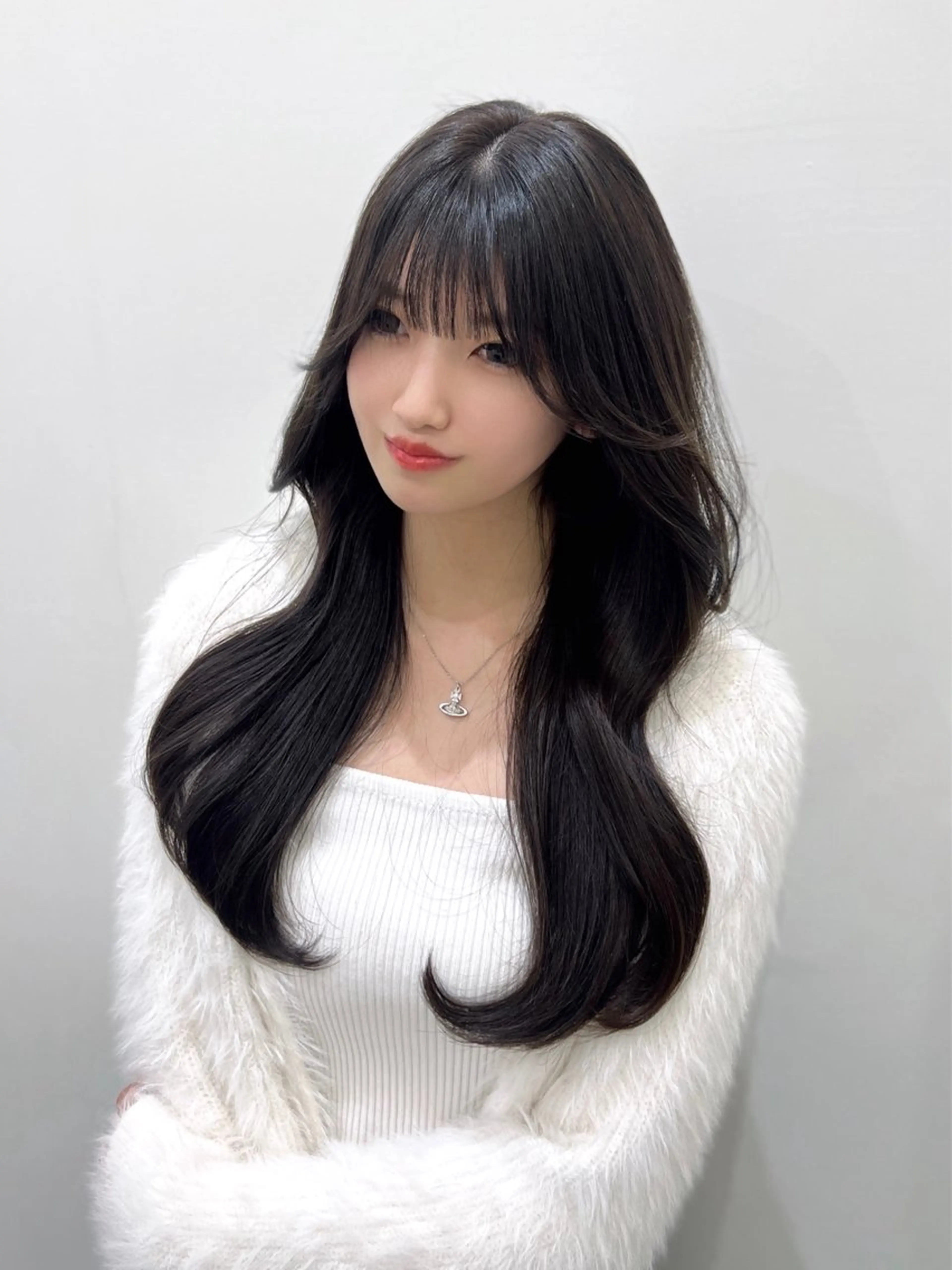 セミロング カラー ヘアアレンジ 艶カラー/髪質改善 顔まわり/内藤 輝のヘアスタイル