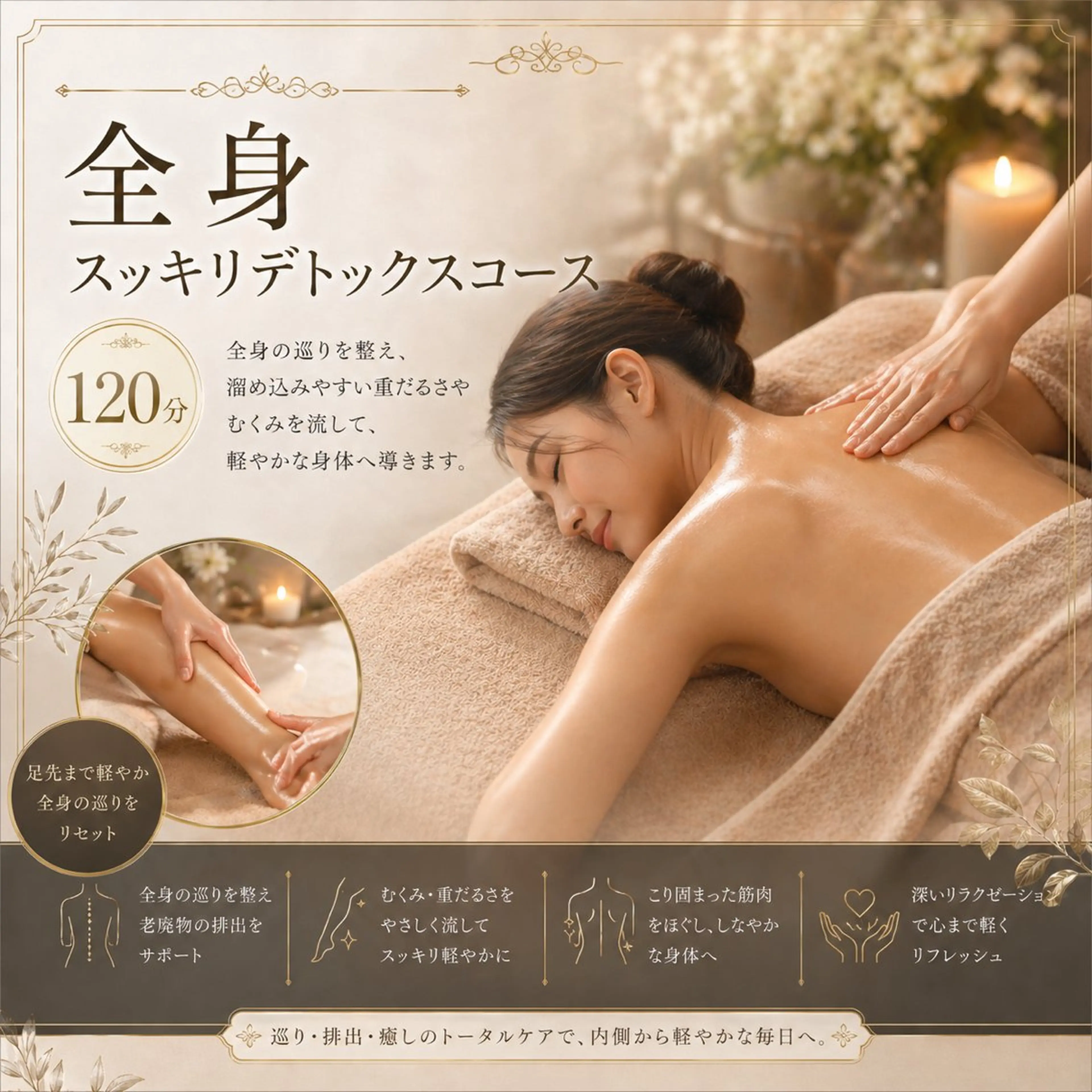 全身　スッキリデトックスコース　120分の写真