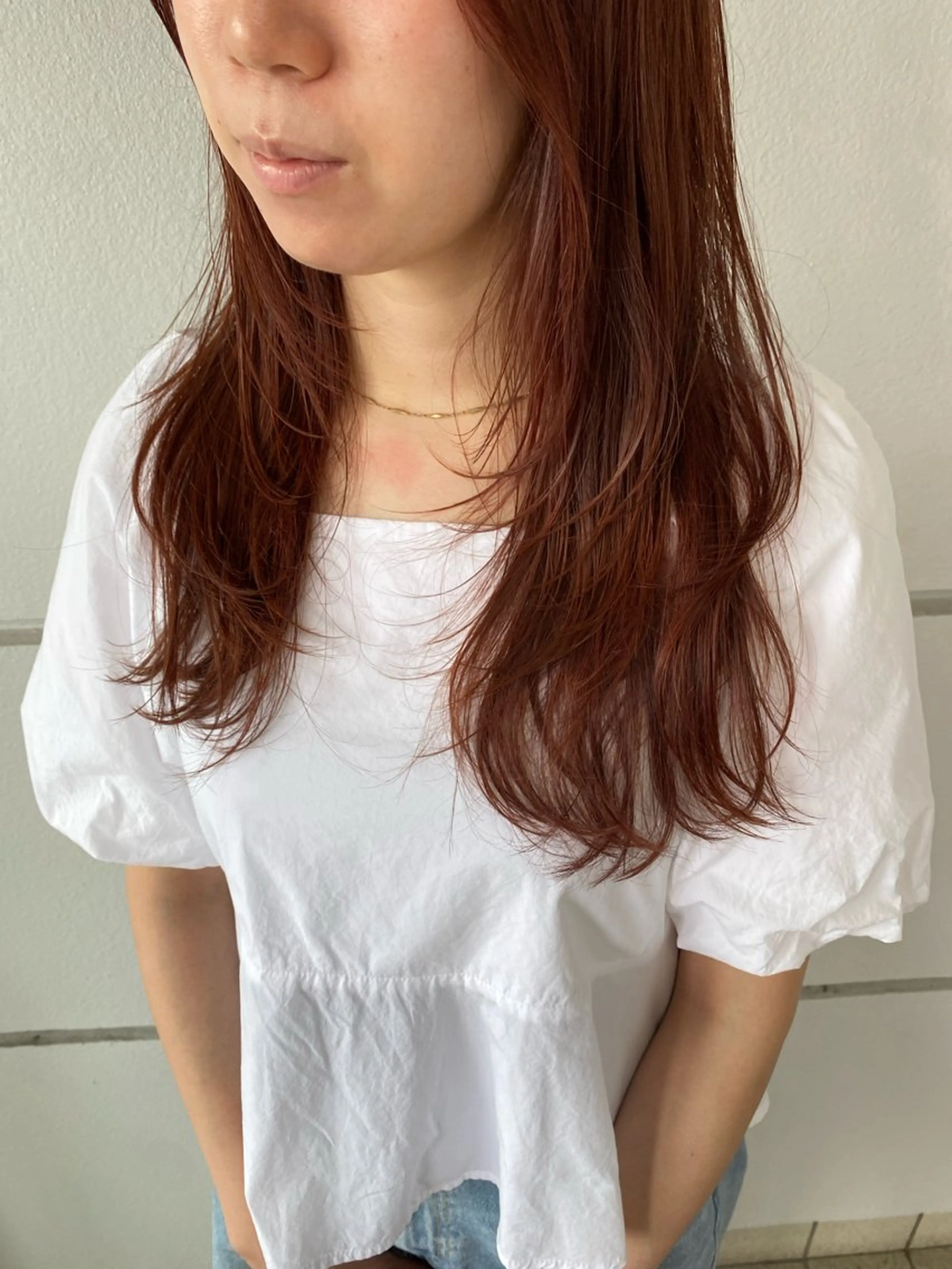 ロング カラー テラコッタ レイヤーカット 髪質改善特化🥣🫧 天神美容室のヘアスタイル