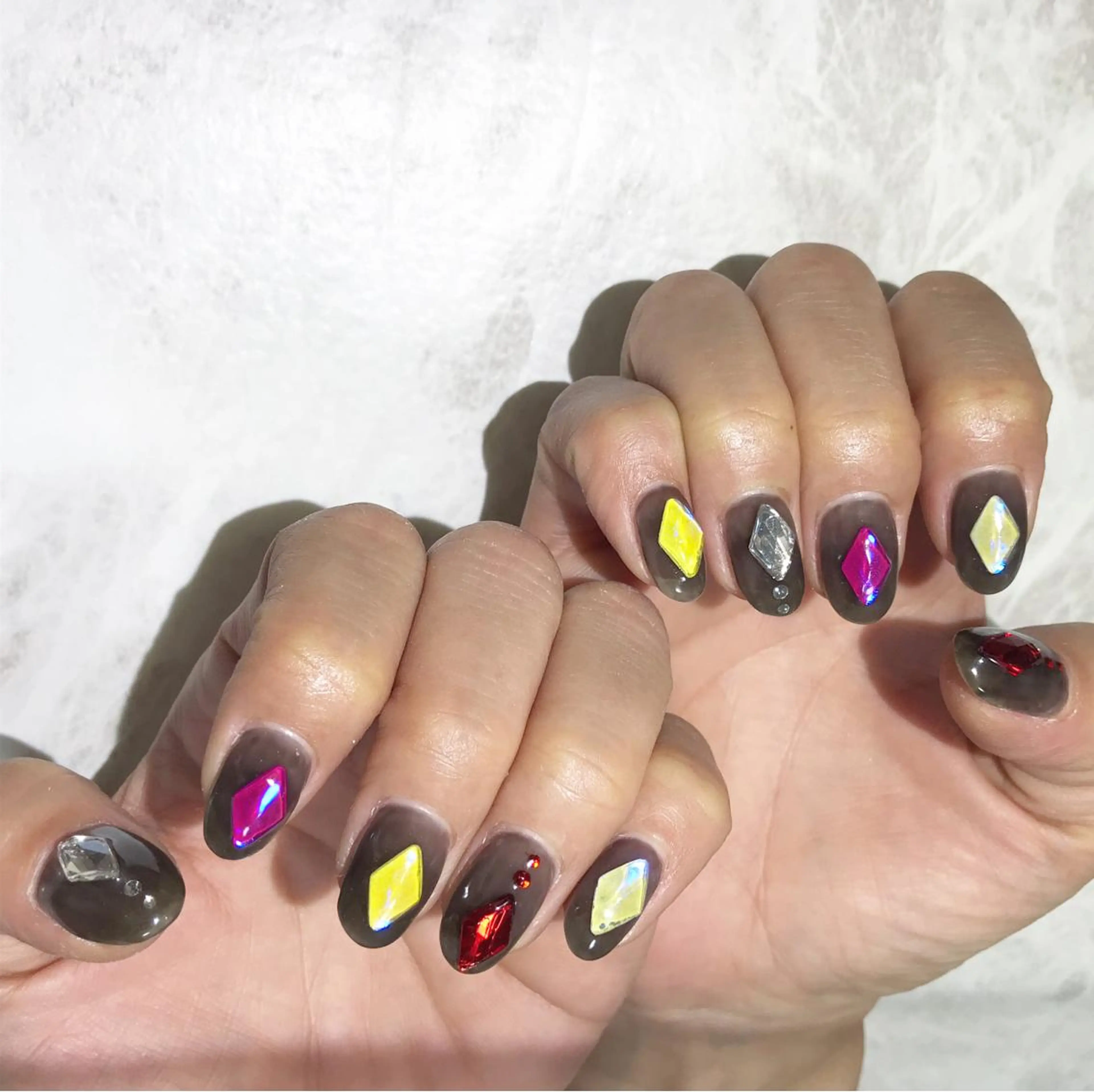 ネイル フットネイル ニュアンスネイル シンプルネイル 春ネイル ストーンネイル ネイル フフラ所属・nail fufla ♡yamane♡のネイルデザイン