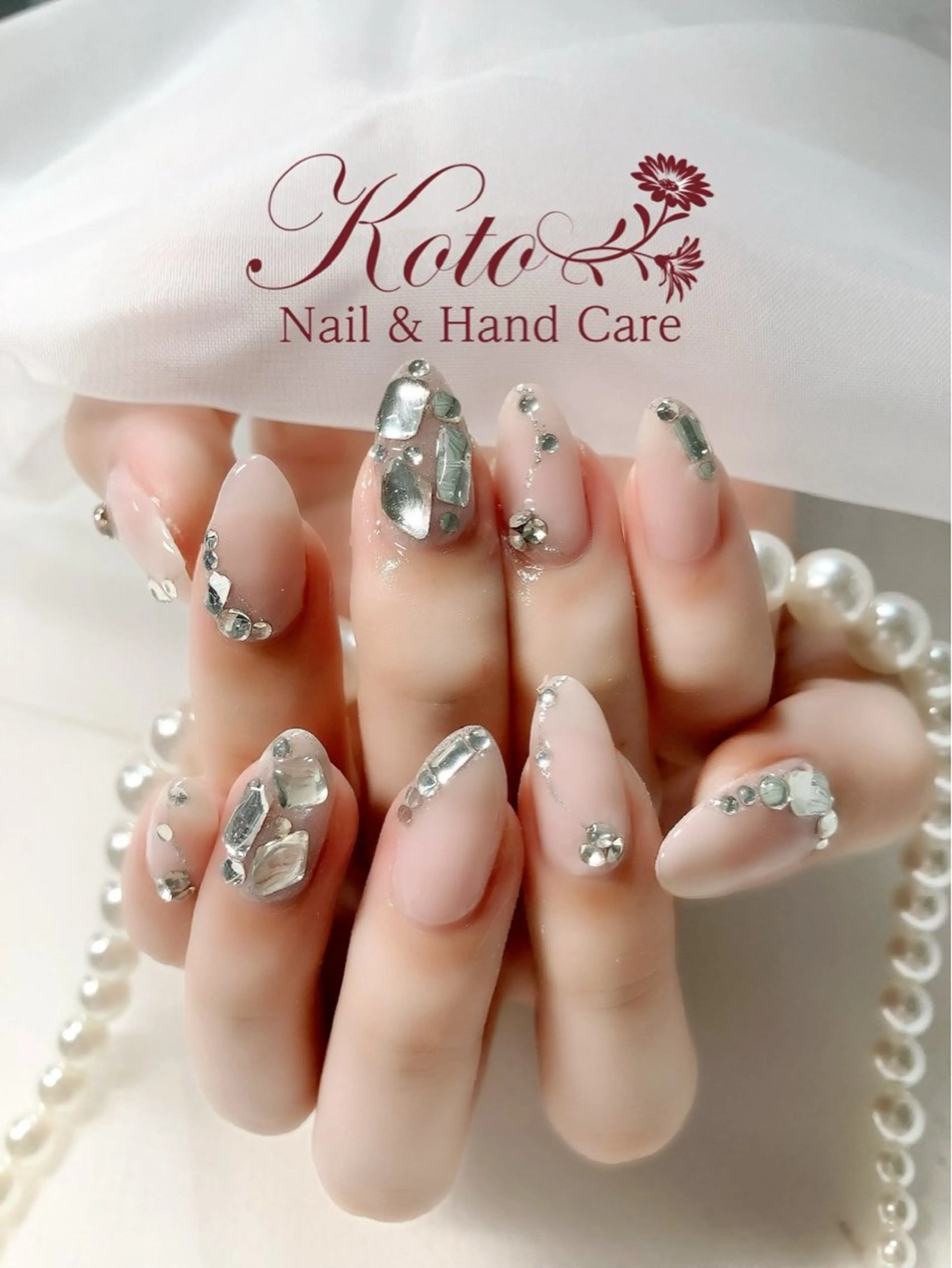 ネイル 長さ出し ジェルネイル 持ち込み ニュアンスネイル 赤色 ハンドネイル Nail Salon KOTOのネイルデザイン