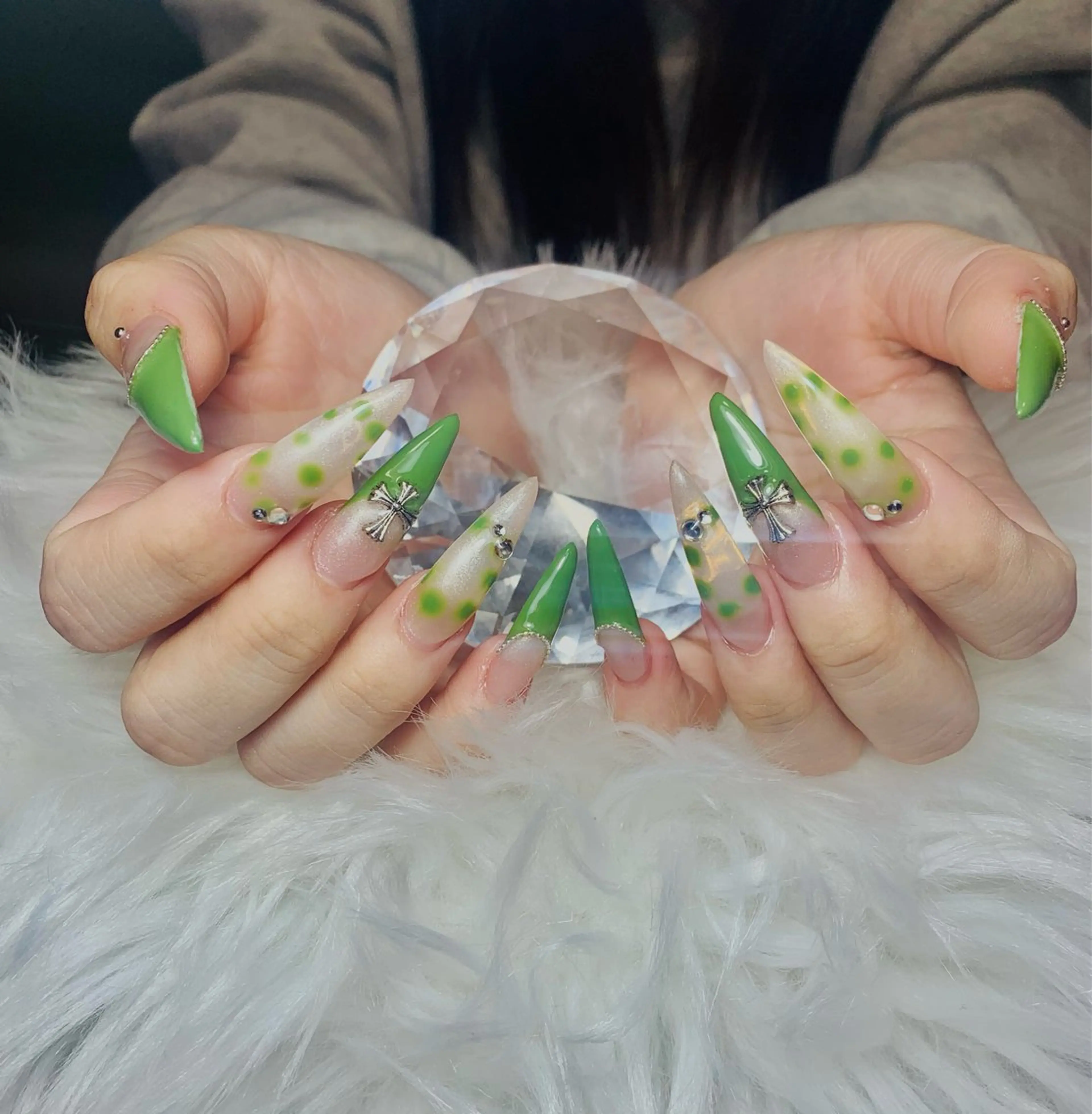 ネイル アートネイル オーロラネイル チークネイル 長さ出し フットネイル 銀河_ Chan nailsのネイルデザイン