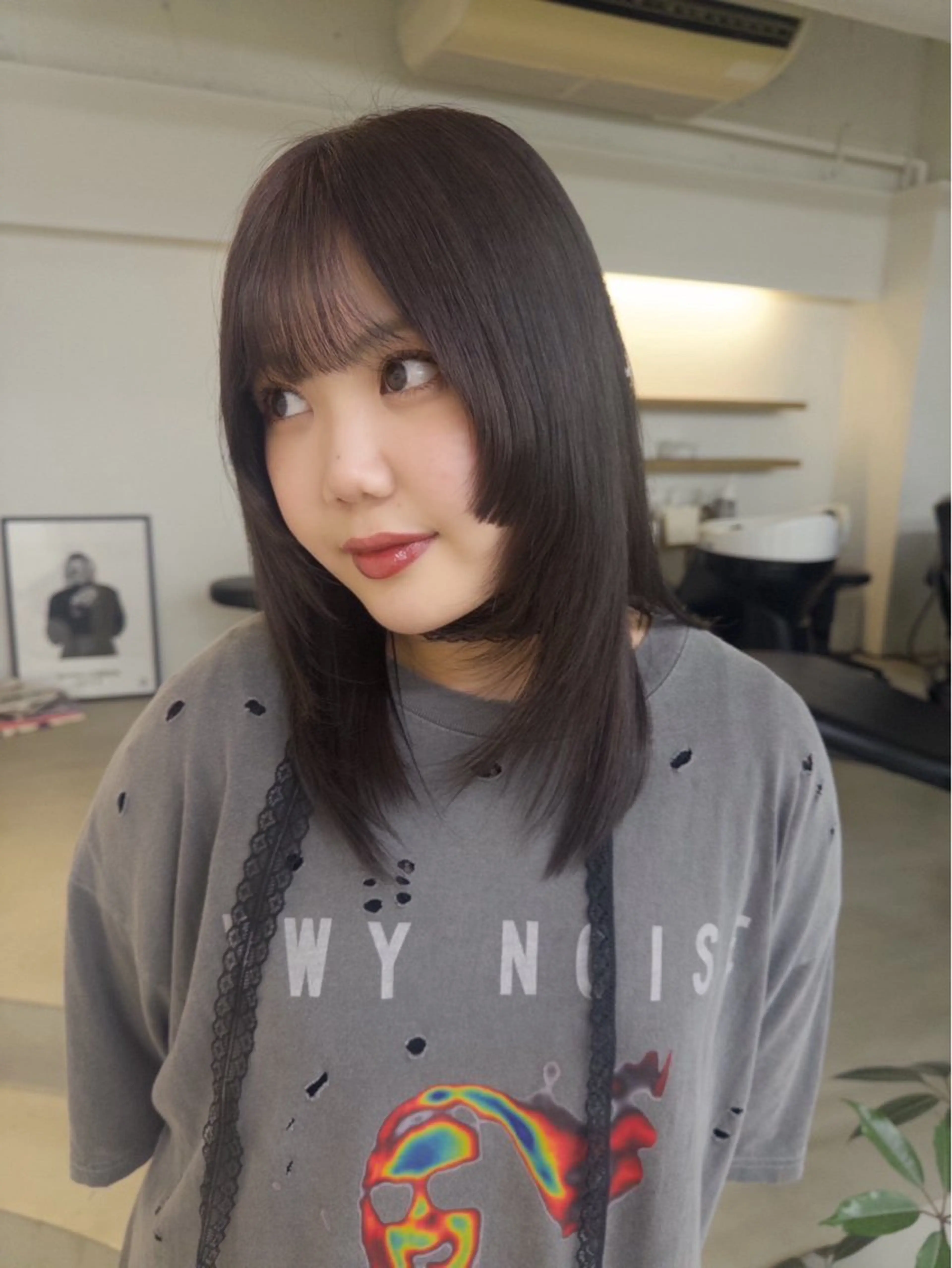 セミロング カラー ブリーチ 透明感カラー ダブルカラー グレージュ パープルカラー 【sica】 nanaのヘアスタイル