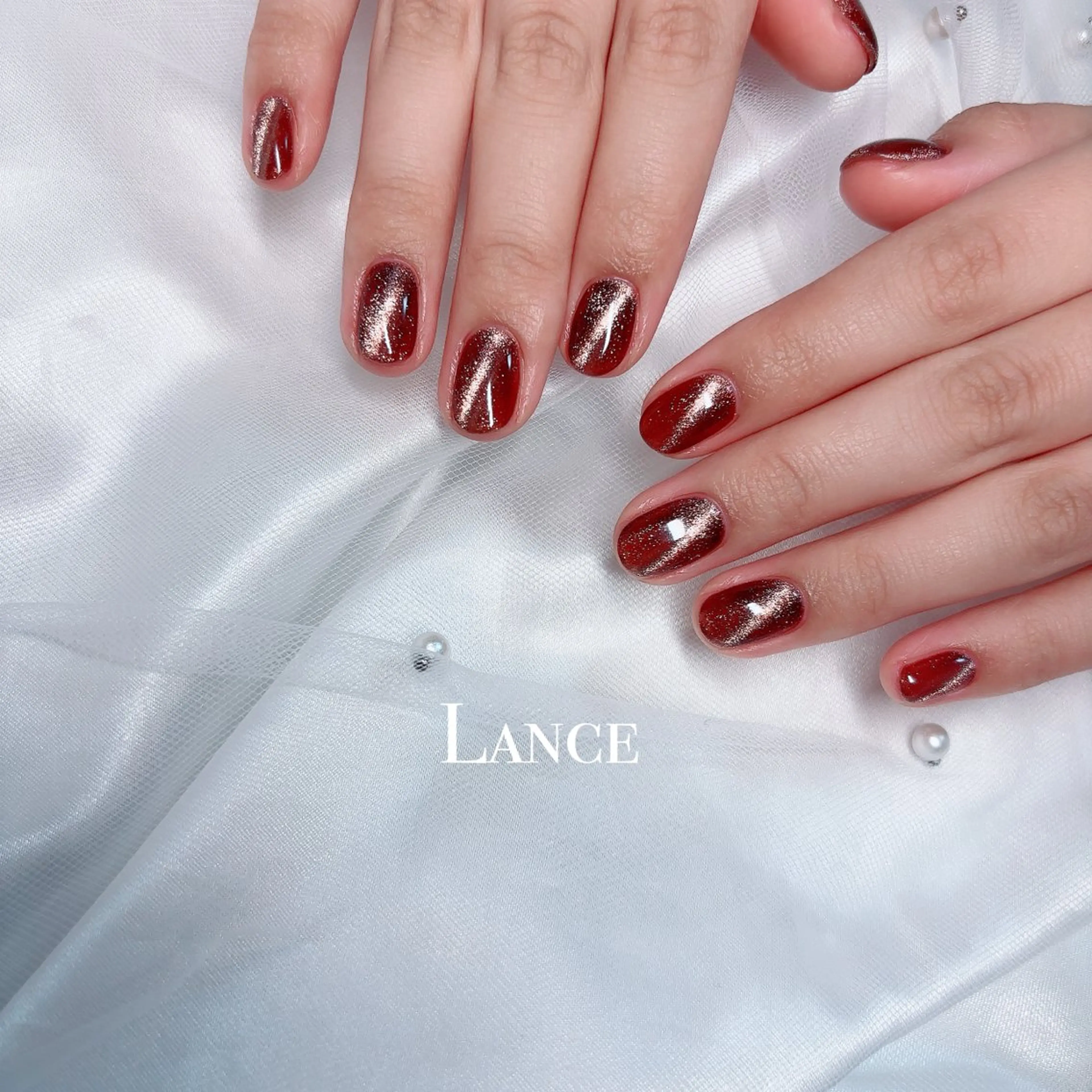 ネイル オーロラネイル フットネイル フレンチネイル ハート キラキラネイル ハンドネイル Lance nailのネイルデザイン