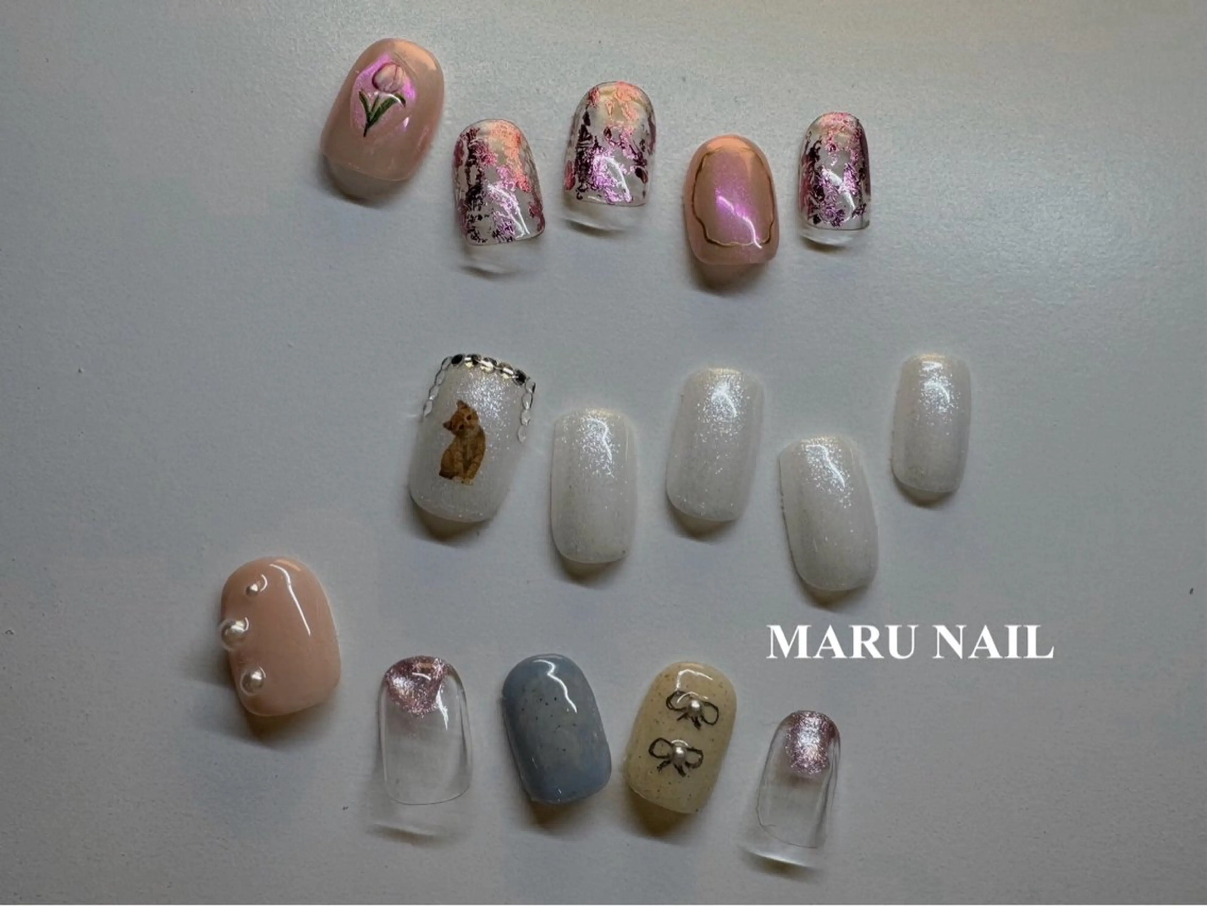 ネイル アートネイル フットネイル ジェルネイル 韓国ネイル マグネットネイル ハンドネイル MARU NAIL manamiのネイルデザイン