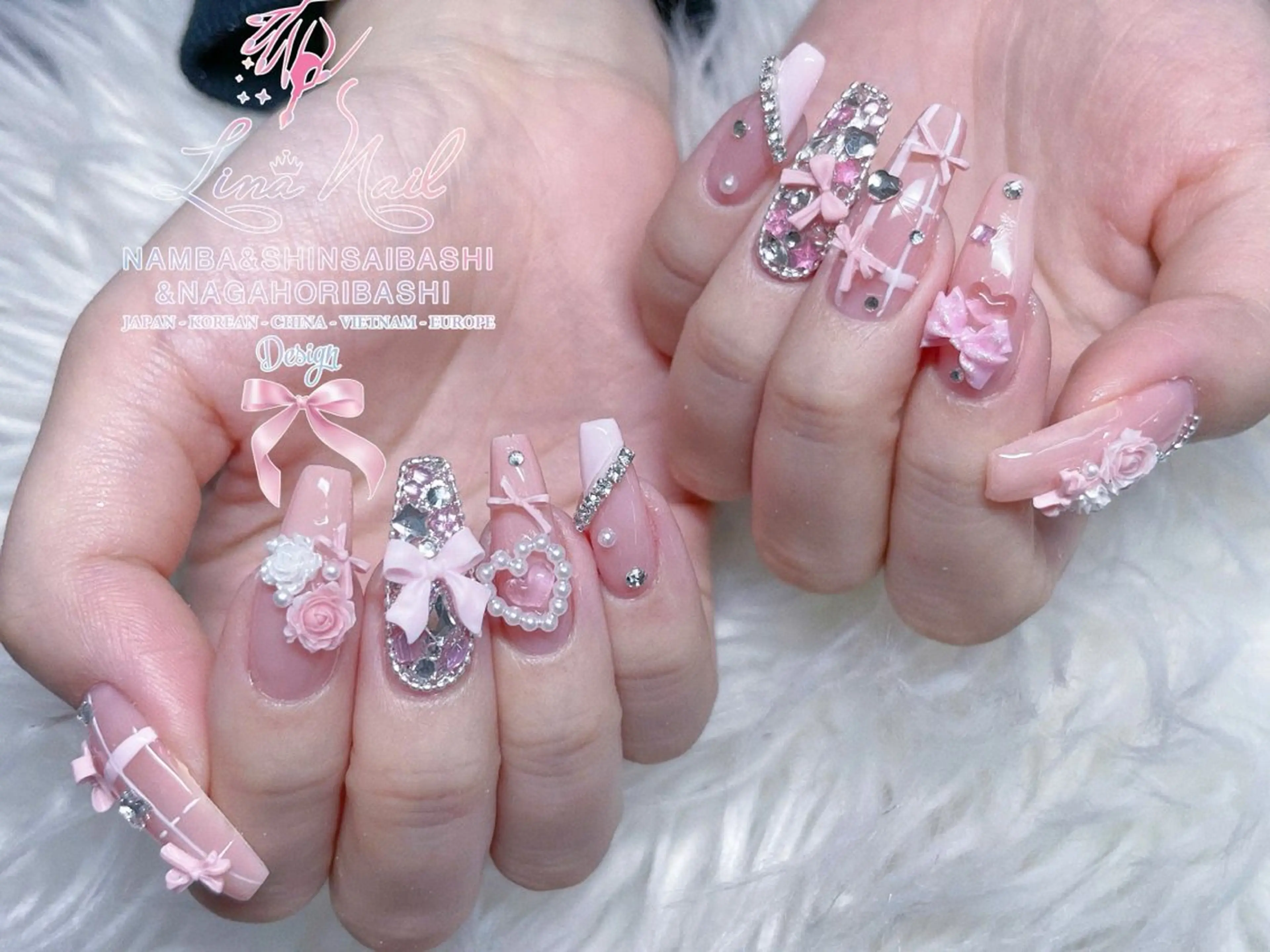 ネイル チークネイル 桜ネイル フラッシュネイル フットネイル ジェルネイル ハンドネイル リナネイル アメ村心斎橋店のネイルデザイン