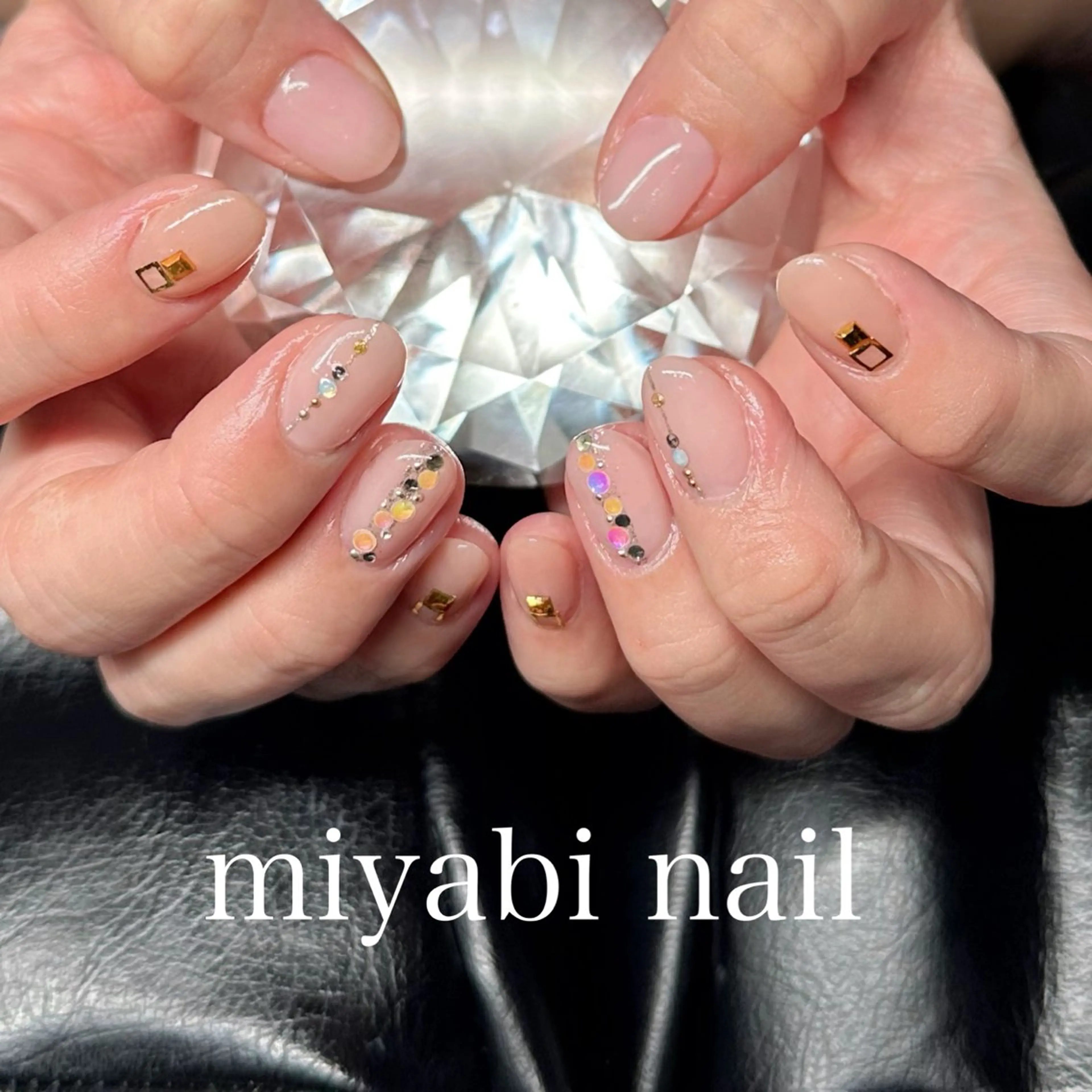 ネイル アートネイル オーロラネイル 持ち込み オフィスネイル ピンク ハンドネイル miyabi nail 桂川駅近くのネイルデザイン