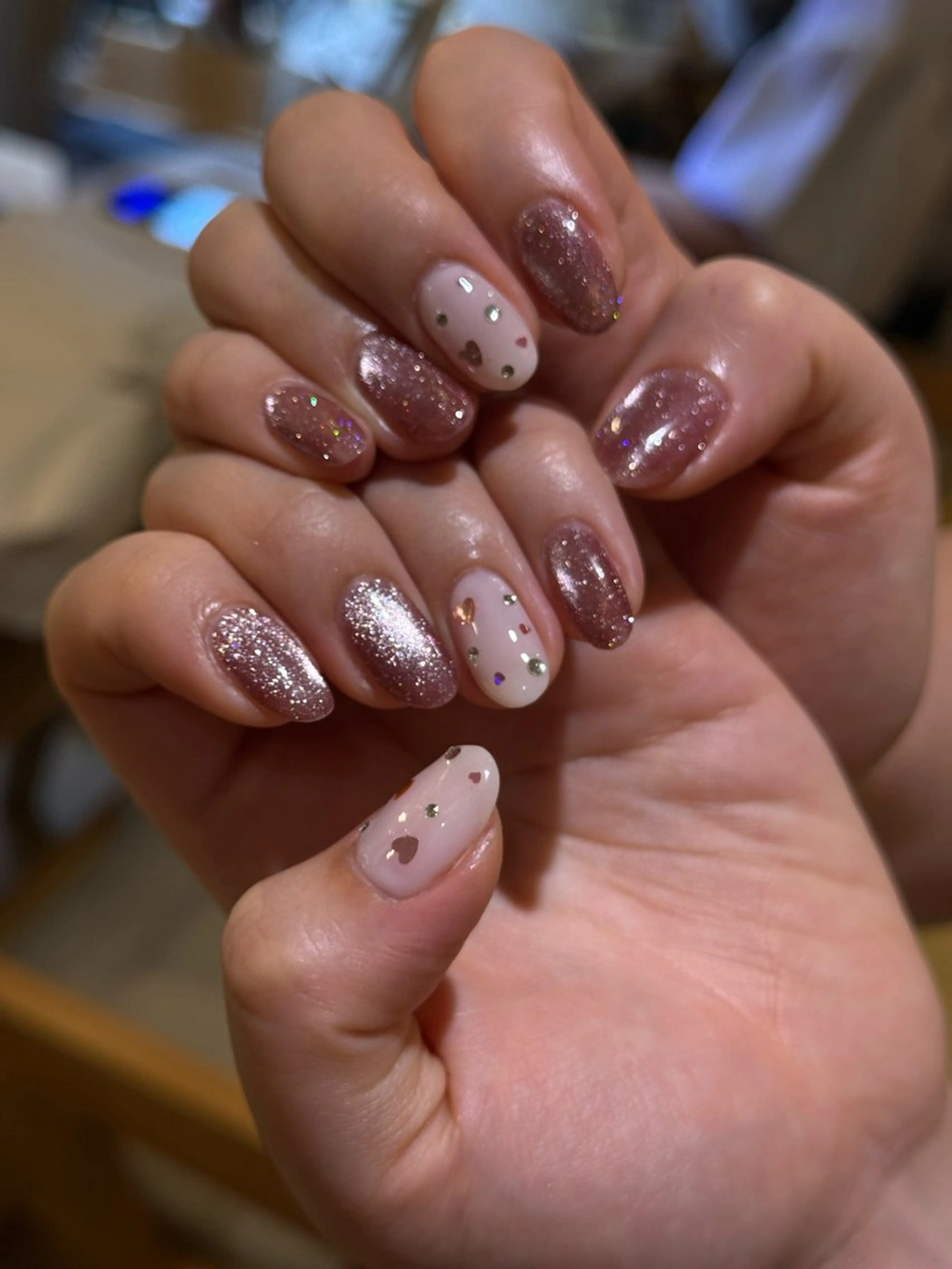 ネイル アートネイル フレンチネイル キラキラネイル 韓国ネイル マグネットネイル chirin nailのネイルデザイン