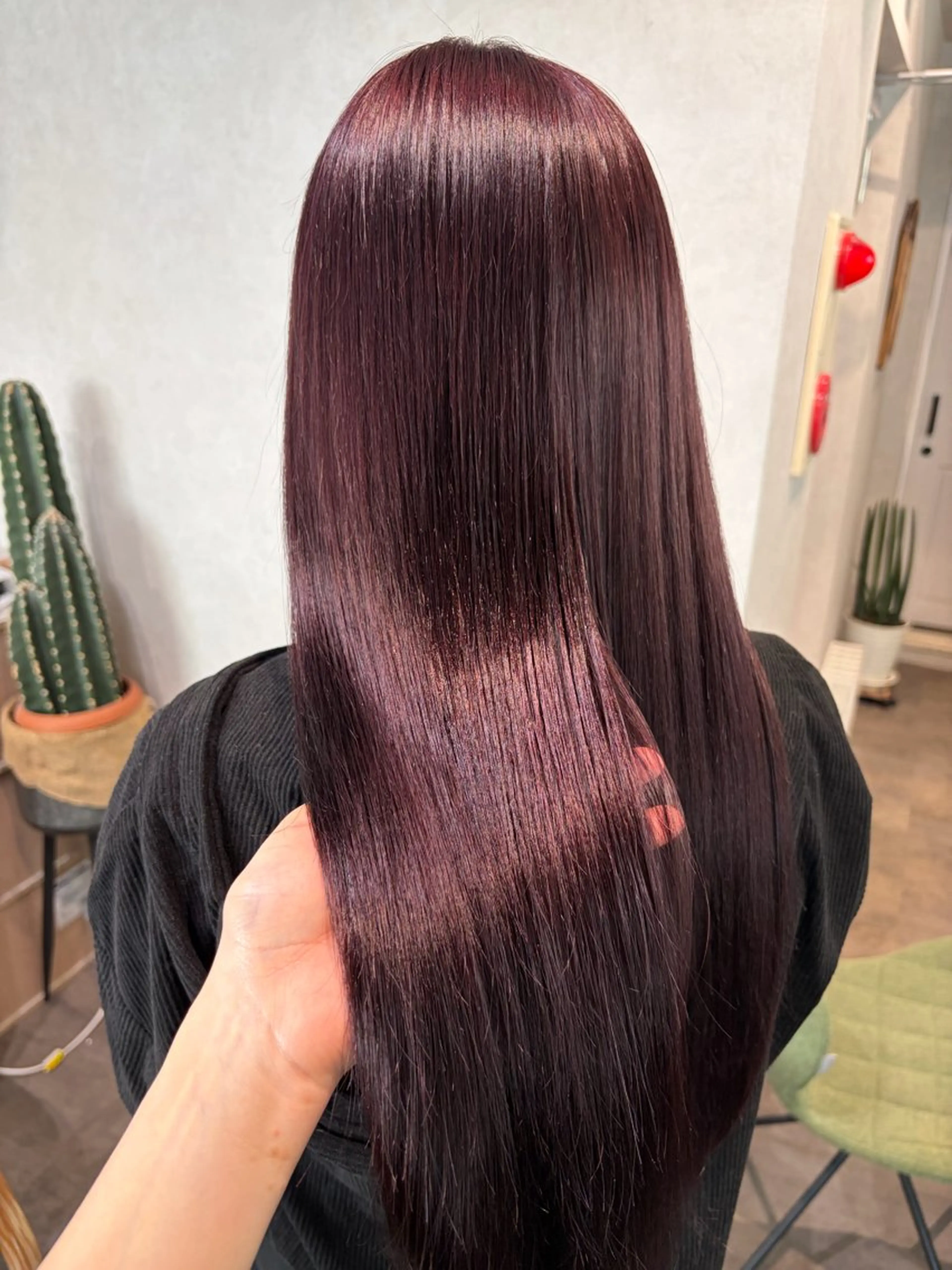 ロング カラー レッドカラー ヘアカラー ハイトーン/ ネイル💅まりなのヘアスタイル