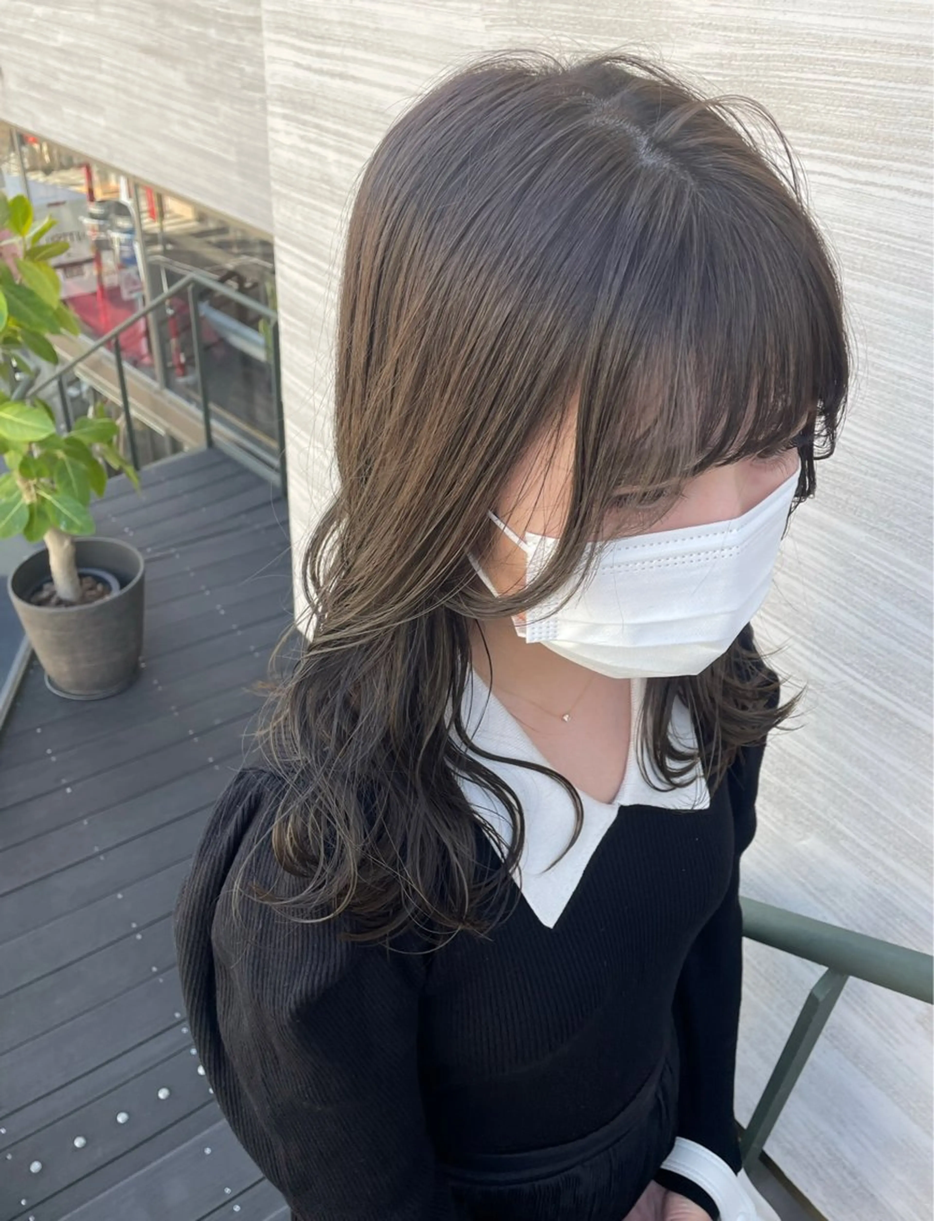 セミロング カラー 韓国風/オシャレ /縮毛矯正/滝口琴未のヘアスタイル