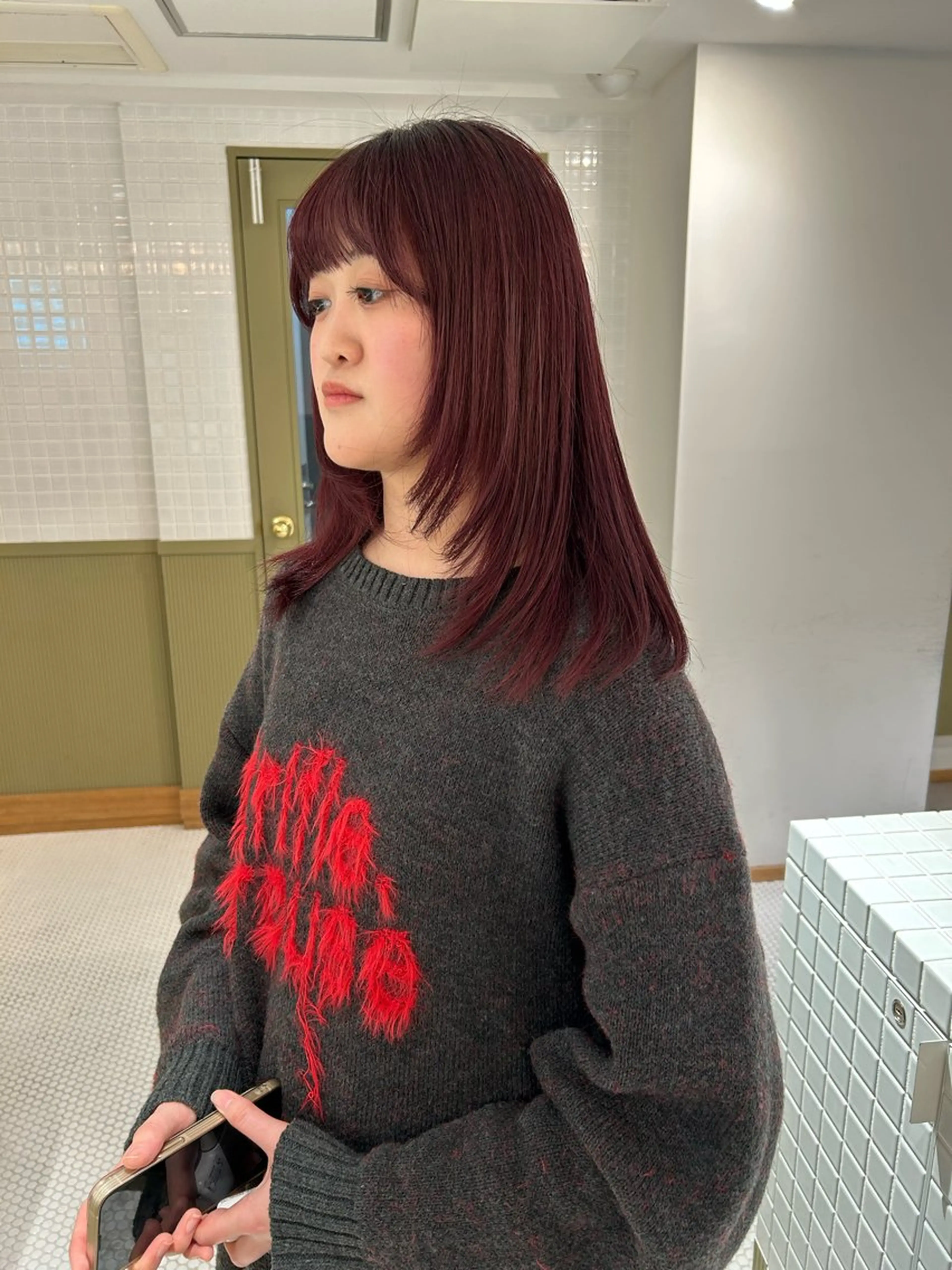 セミロング カラー レッドカラー レイヤーカット カット ヘアカラー SALOWIN所属・マンツーマン美容師 立川　♡MIHO♡のヘアスタイル