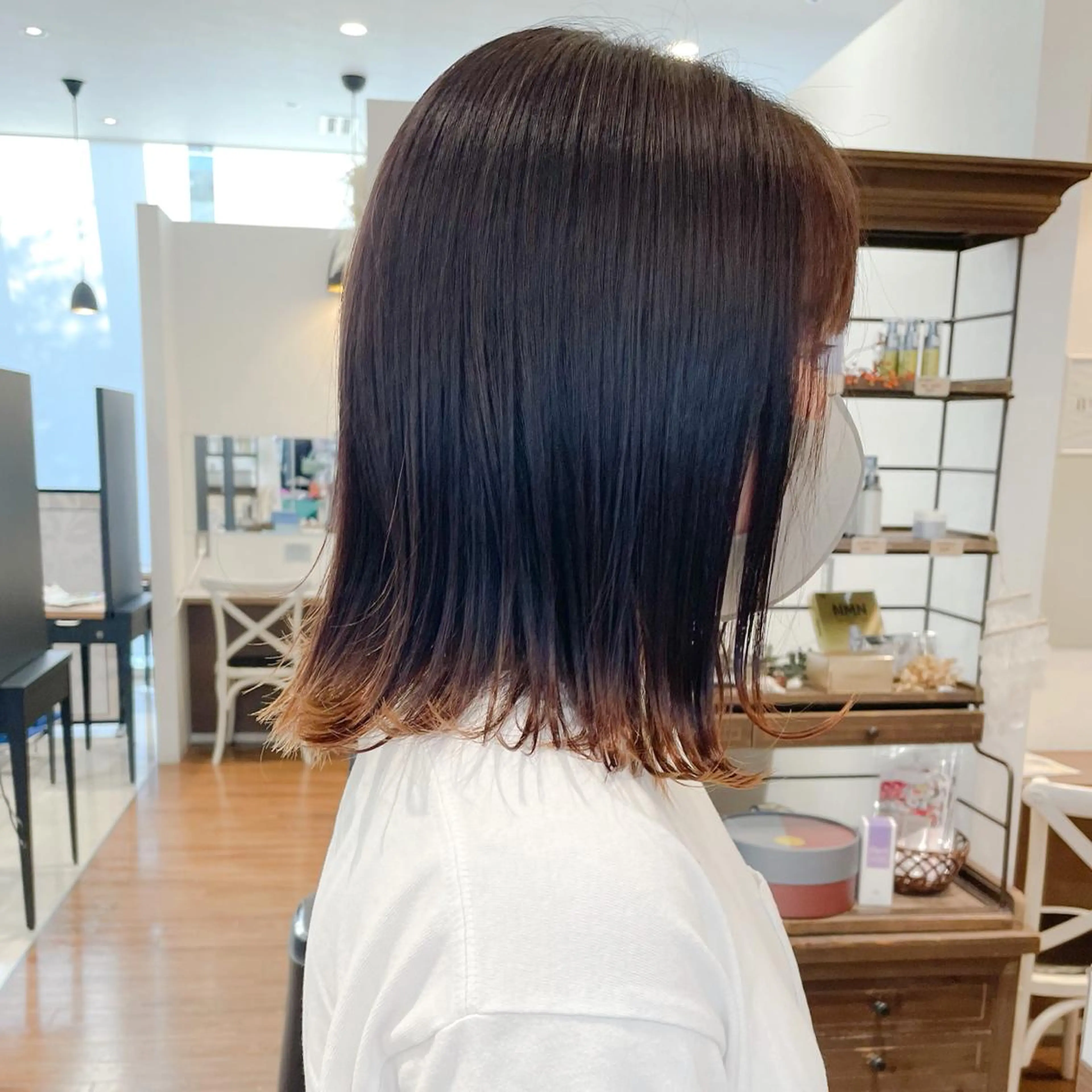 ミディアム ボブ 外ハネヘア カット 髪質改善/ブリーチ 田代 龍我のヘアスタイル