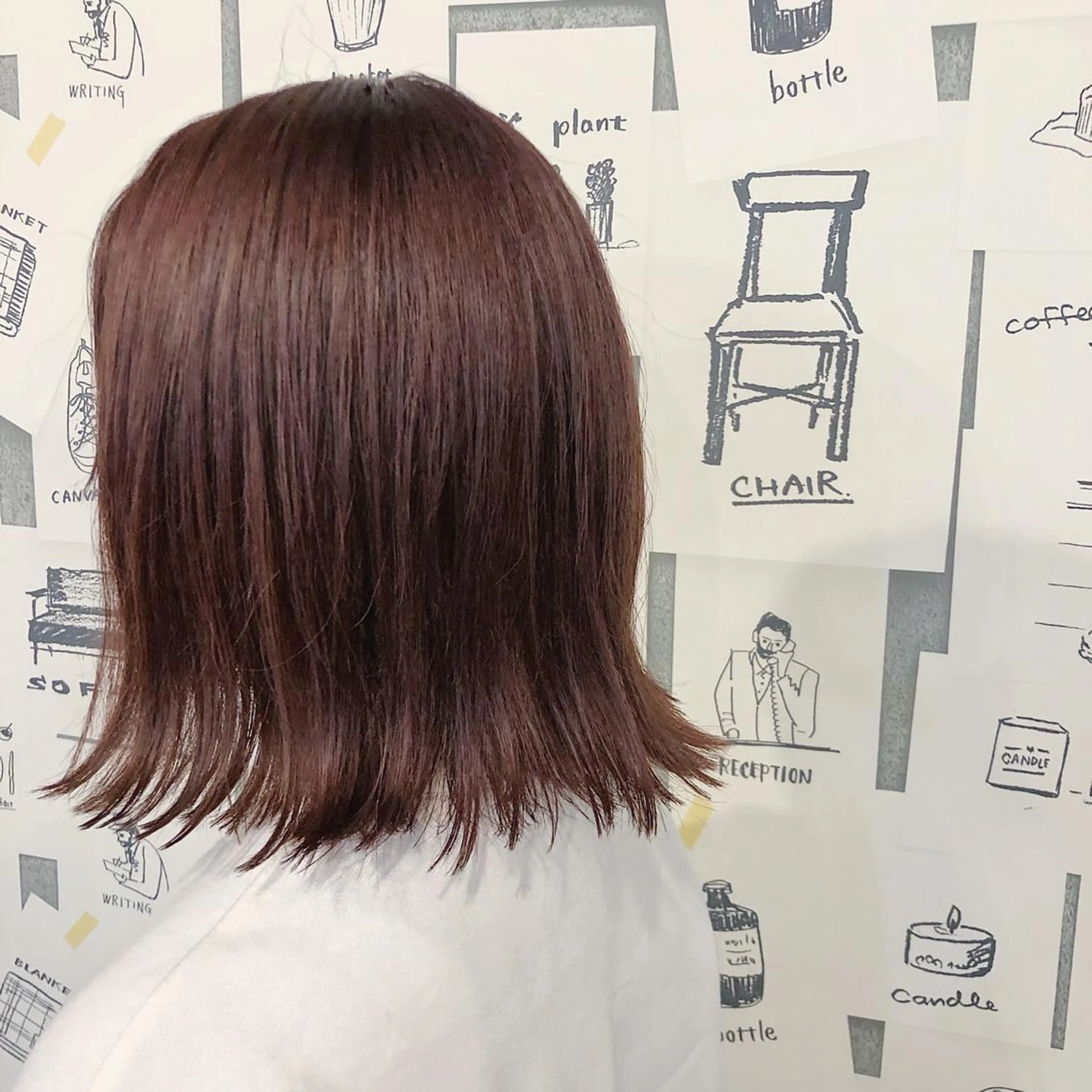 ミディアム カラー ブリーチ カシス カット ヘアカラー トリートメント 山口 浩之のヘアスタイル
