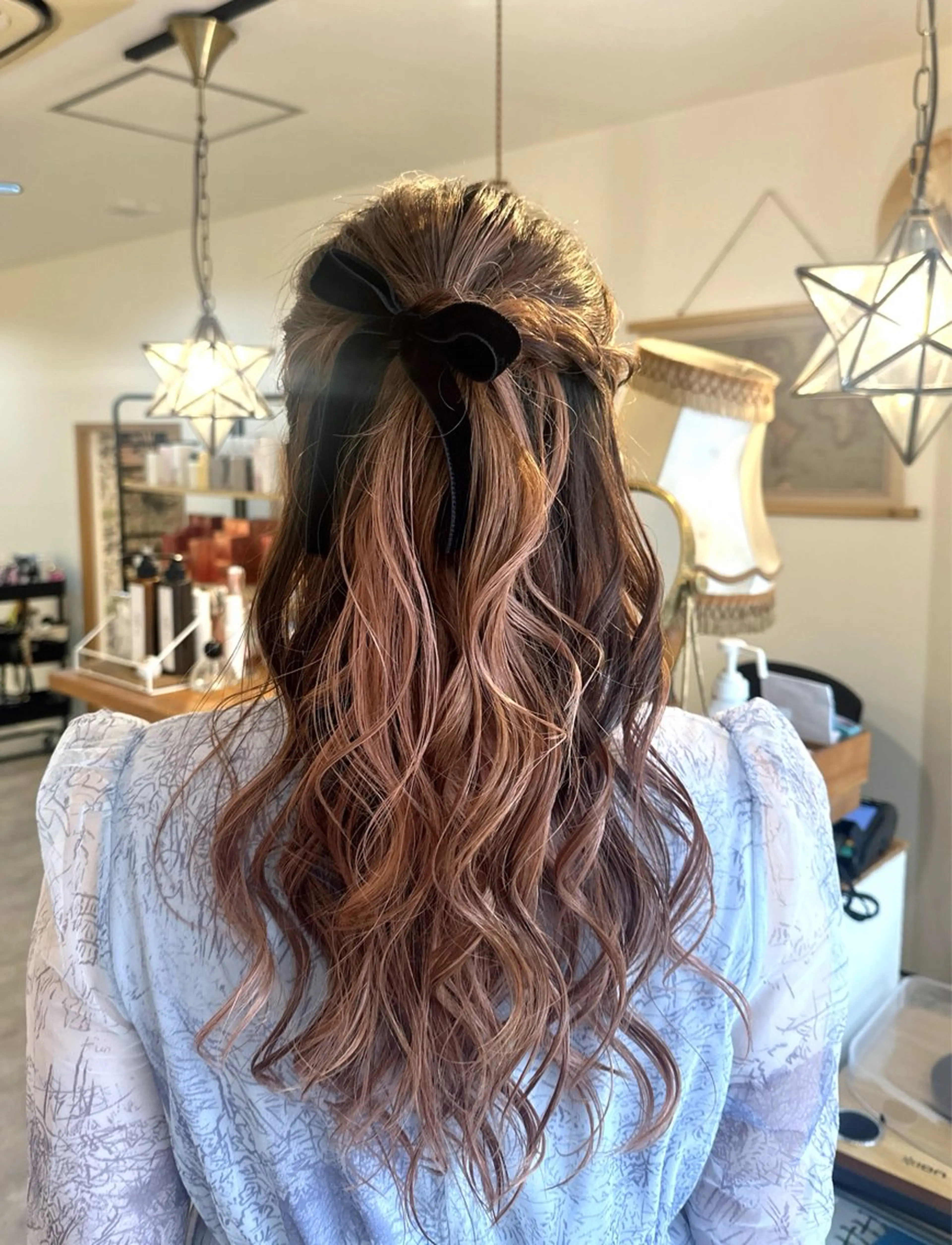 ロング ヘアアレンジ ハーフアップ 結婚式・ブライダル 梅田 薫のヘアスタイル