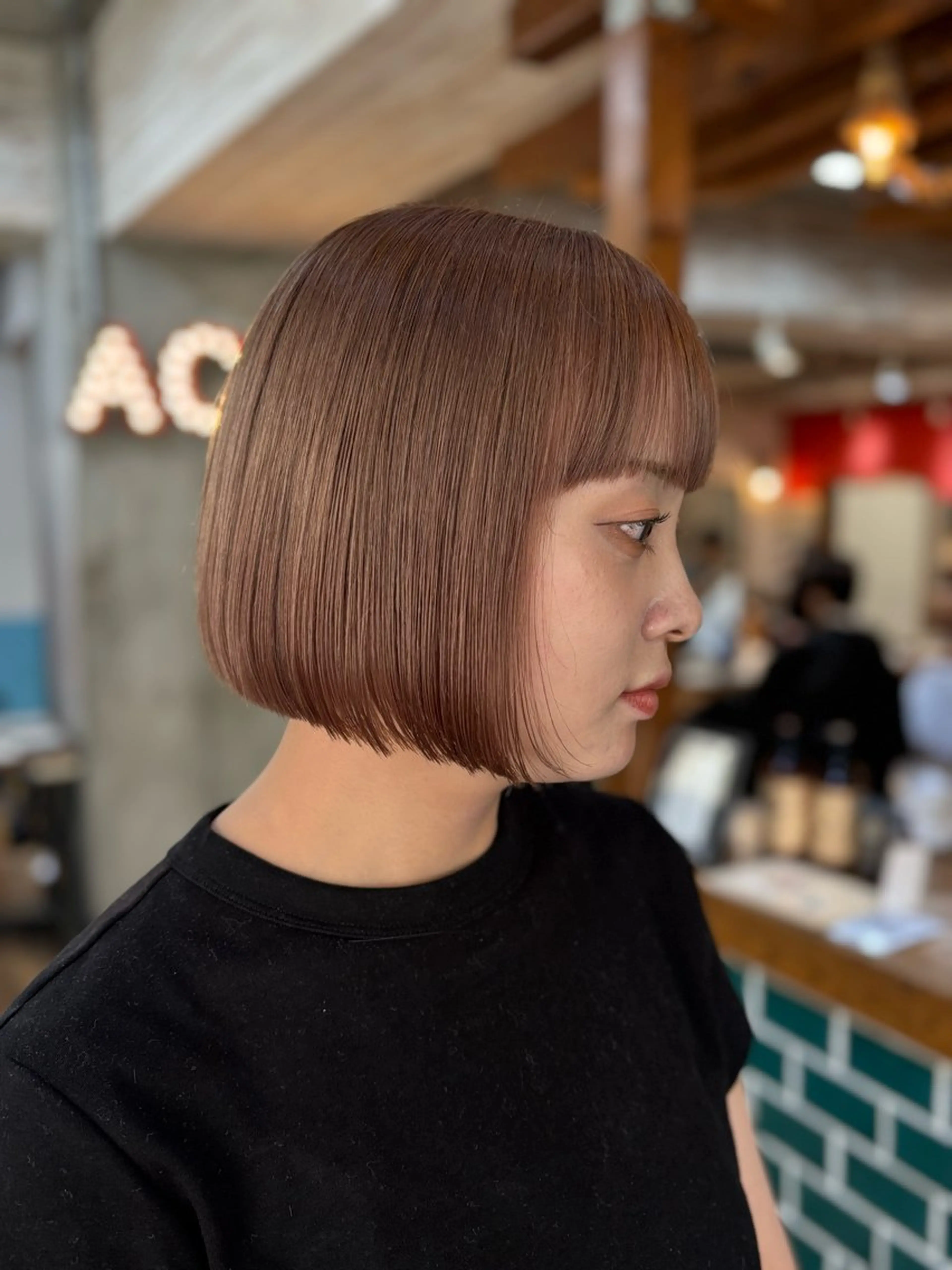 ミディアム ヘアカラー ♥️ボブ/ブリーチ なしカラー/mahoのヘアスタイル