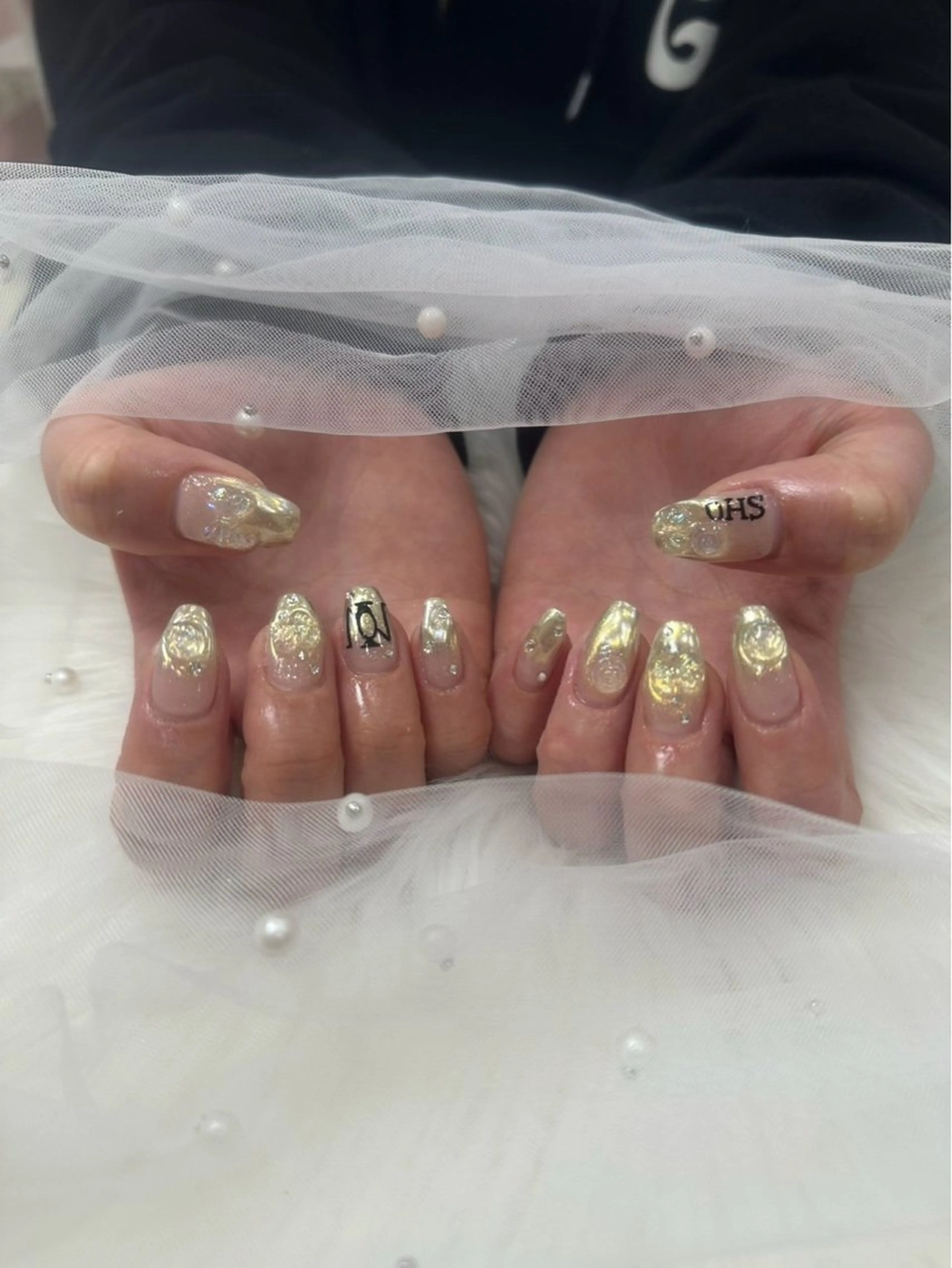 ネイル 長さ出し フットネイル ジェルネイル 韓国ネイル マグネットネイル #Amin nail salonのネイルデザイン