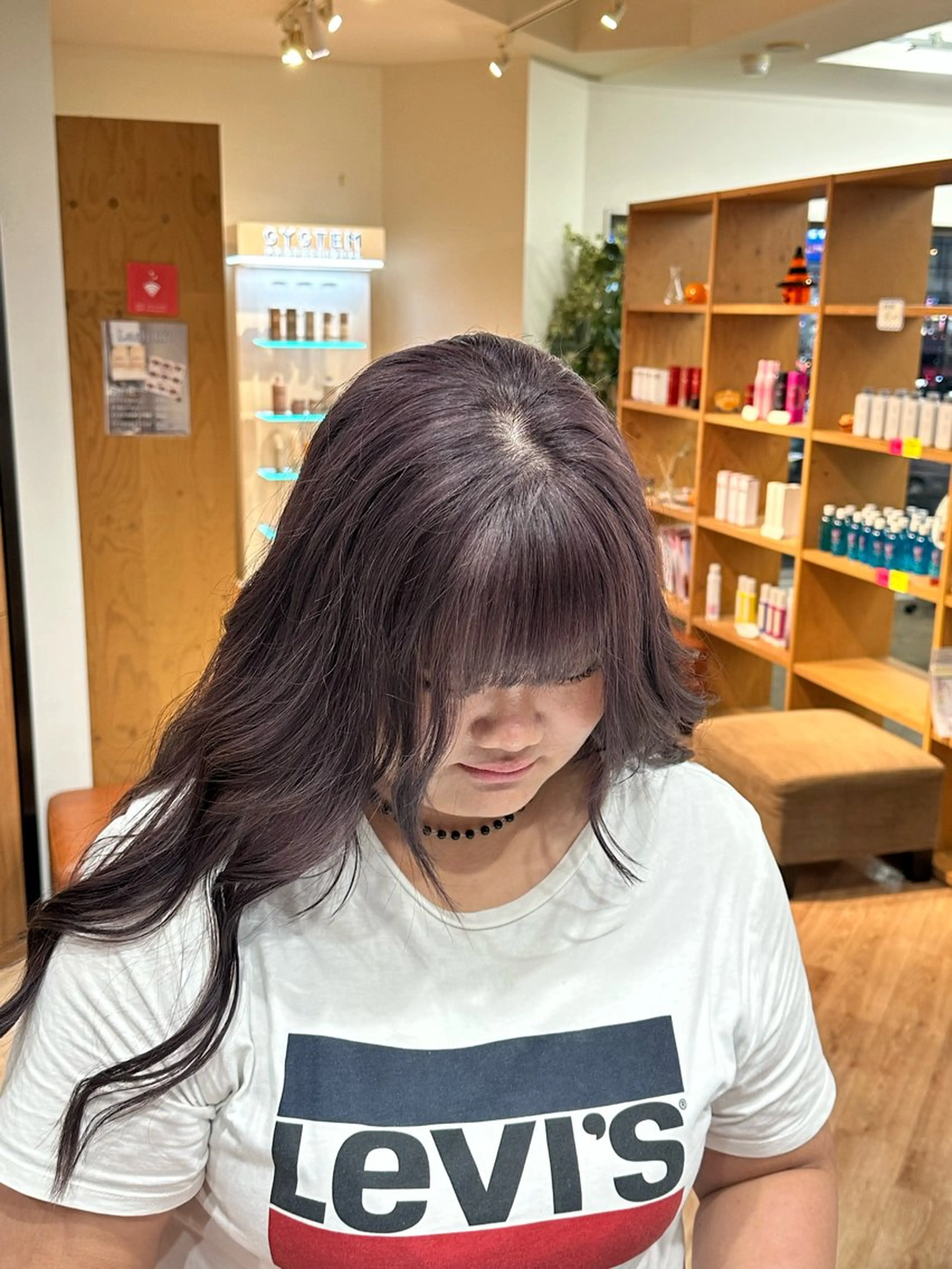 カラー グレージュ ラベンダーカラー ラベンダーグレージュ ラベンダーグレー カット ヘアカラー ブリーチカラー/ わきたちえ🌻のヘアスタイル