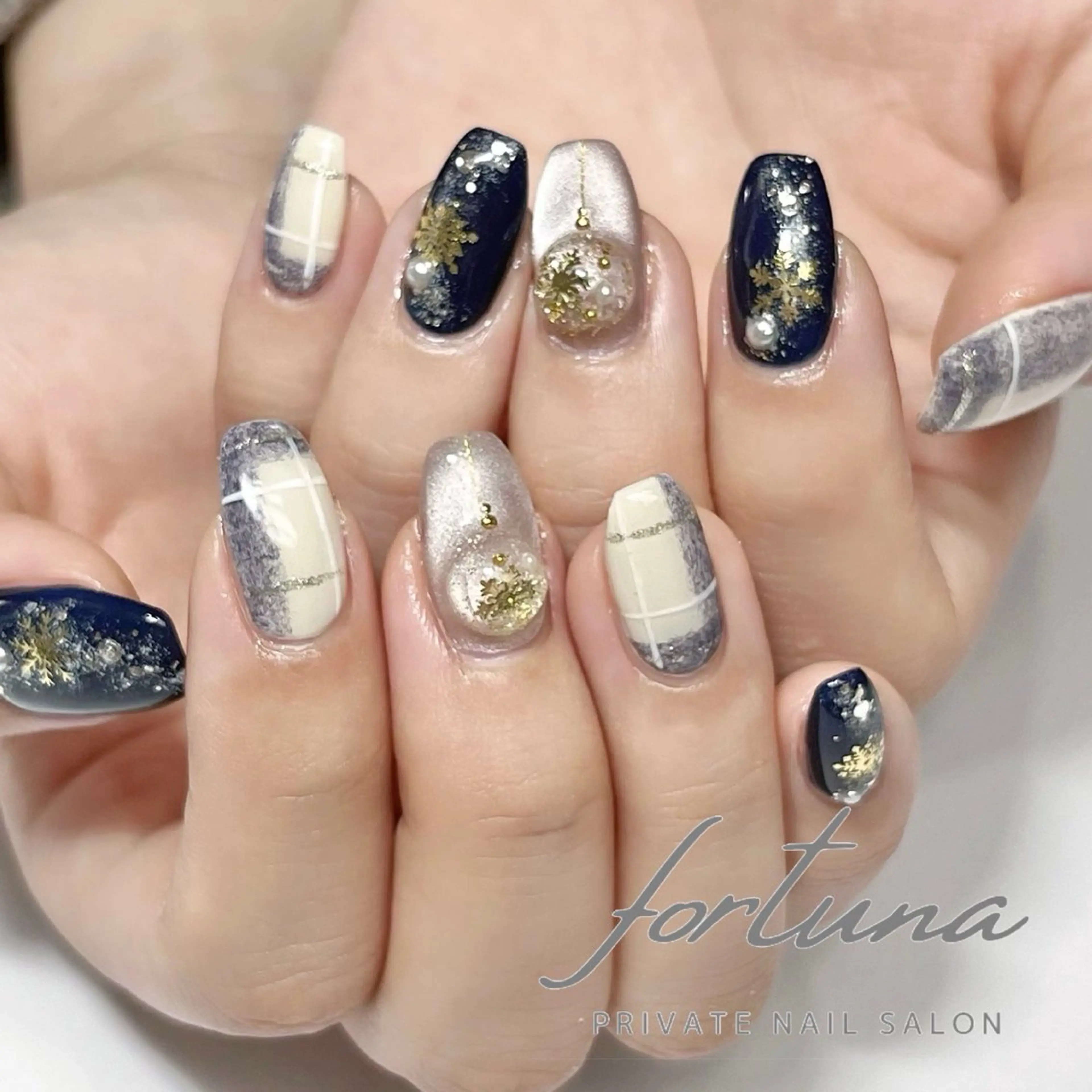 ネイル ジェルネイル パラジェル 冬ネイル クリスマス ハンドネイル fortuna 武藤裕美のネイルデザイン
