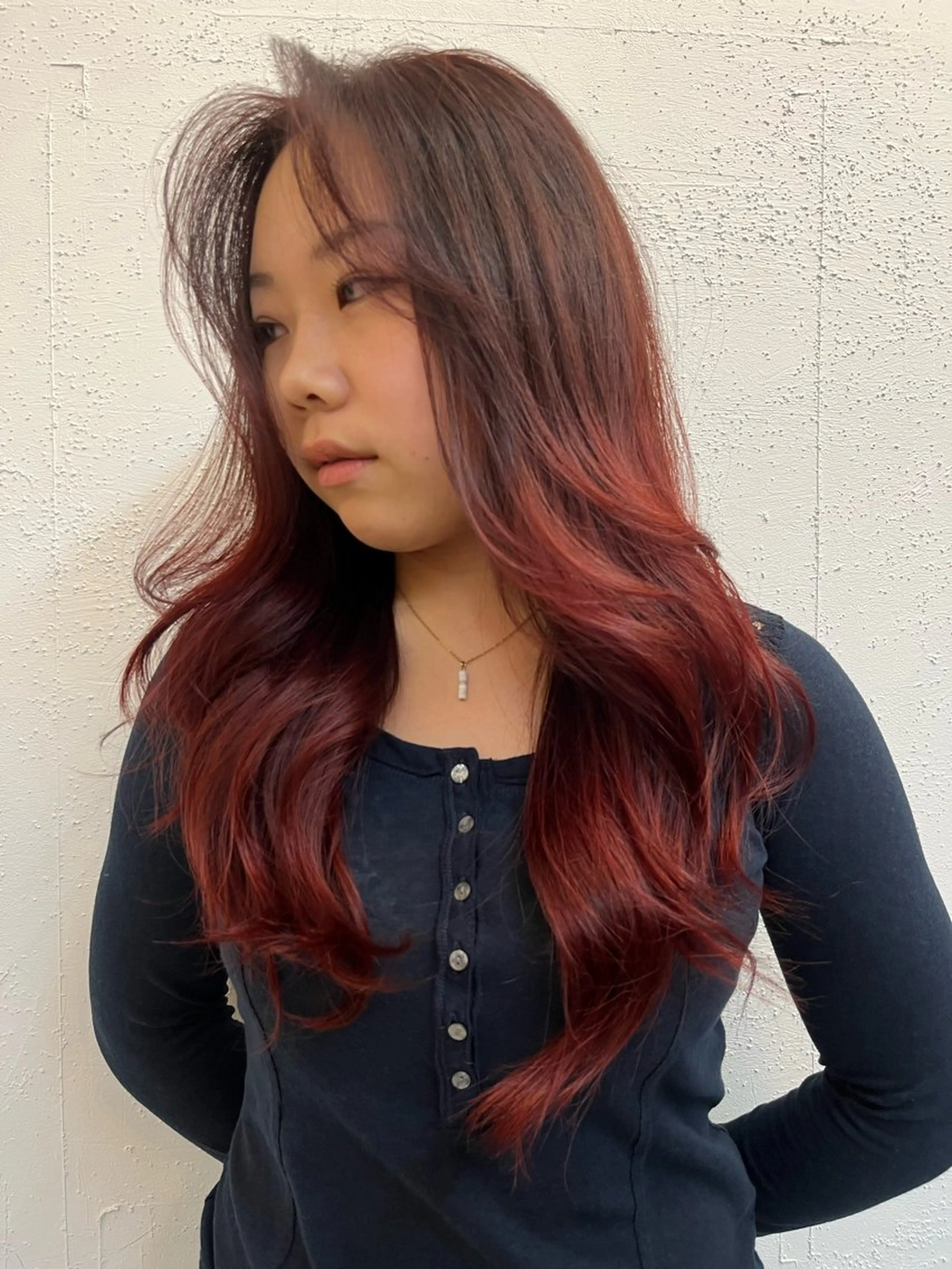 【春限定価格】SNS映え◎🍷赤髪カラー✨✨✨ワンカラー➕酸性トリートメント➕ショートヘッドスパの写真