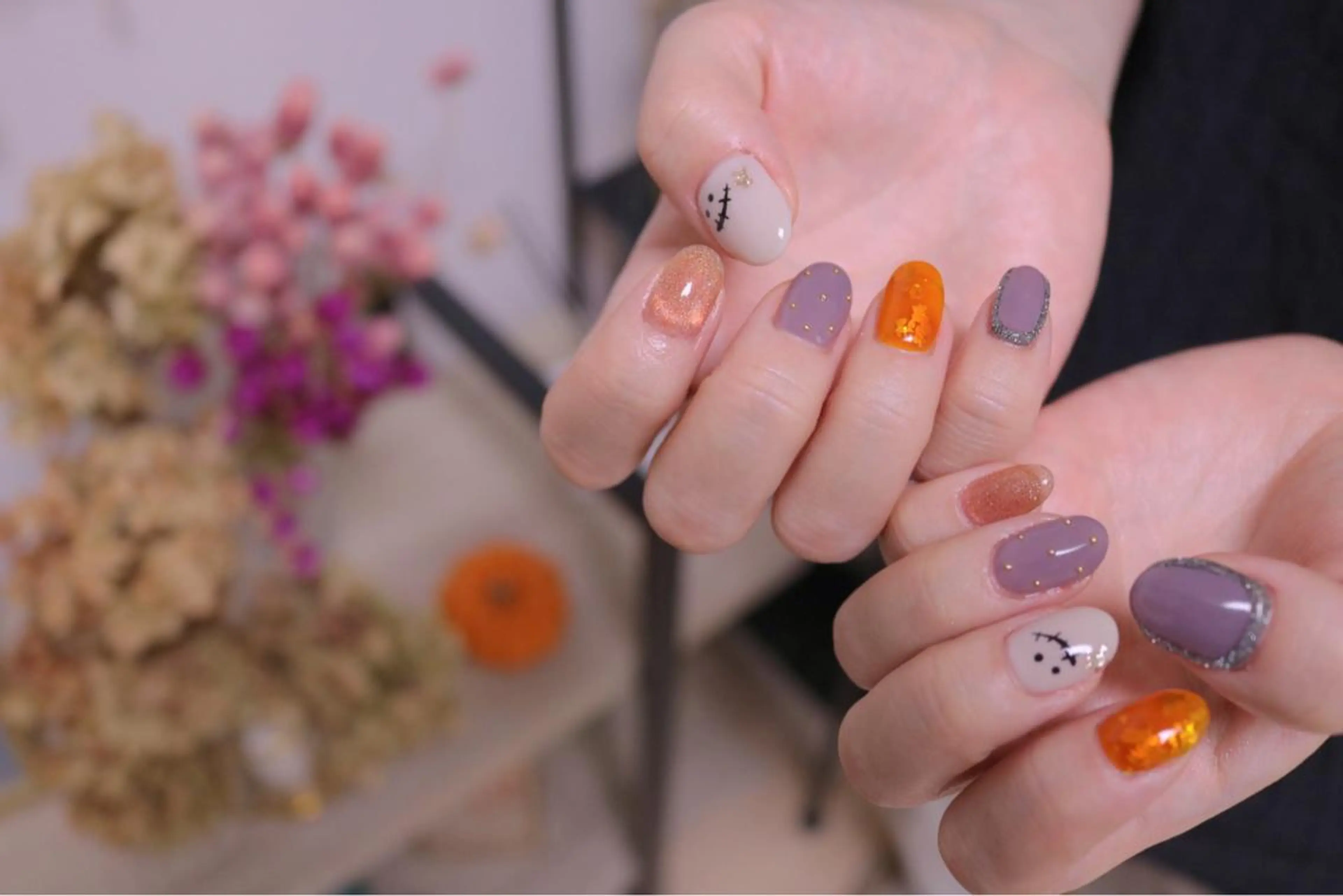 ネイル オーロラネイル カジュアル 長さ出し ジェルネイル 韓国ネイル ハンドネイル MH Nailのネイルデザイン