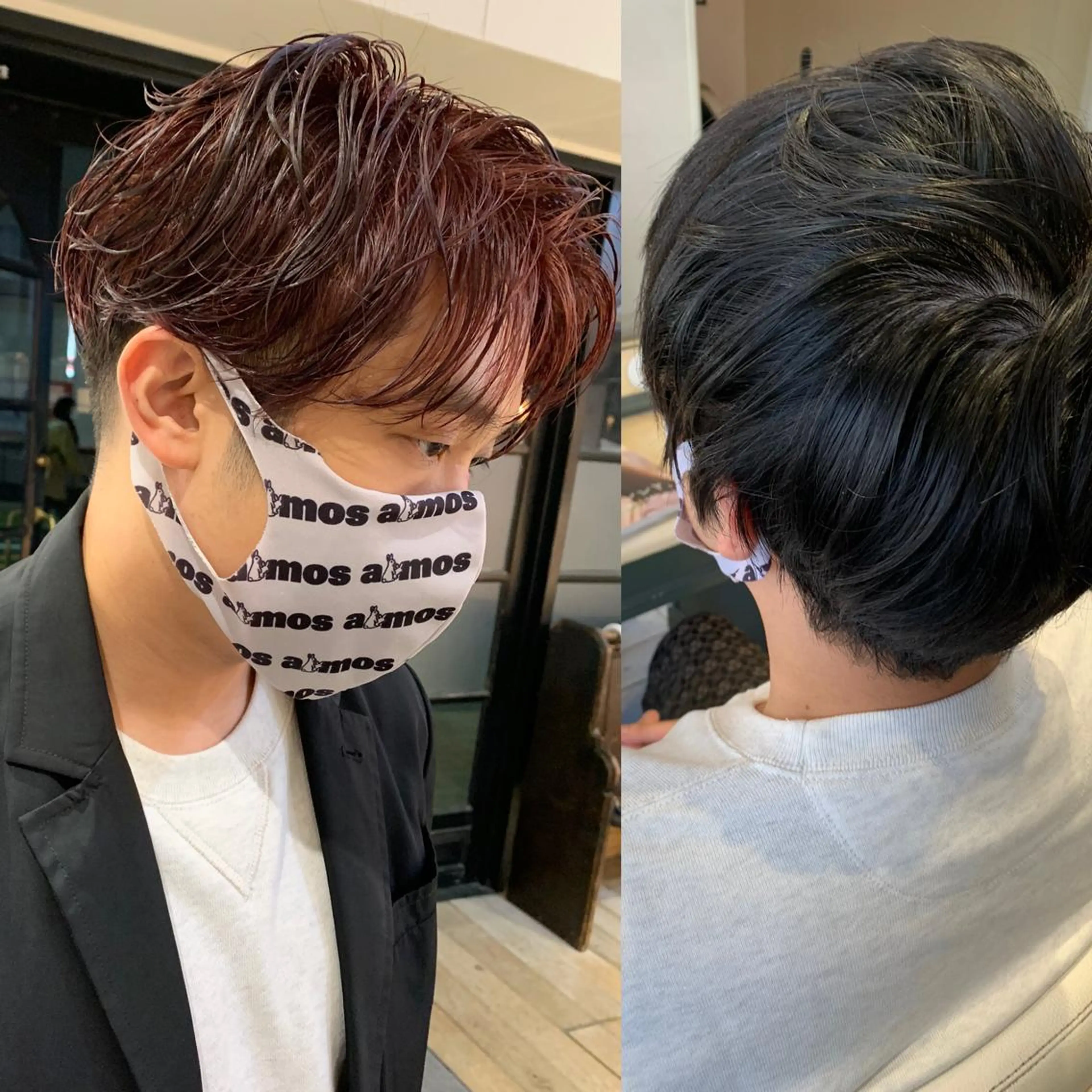 ショート カラー パーマ ヘアアレンジ メンズ キッズ メンズパーマ バイオレットカラー hiro【沿線で叶う 似合わせhair】のヘアスタイル