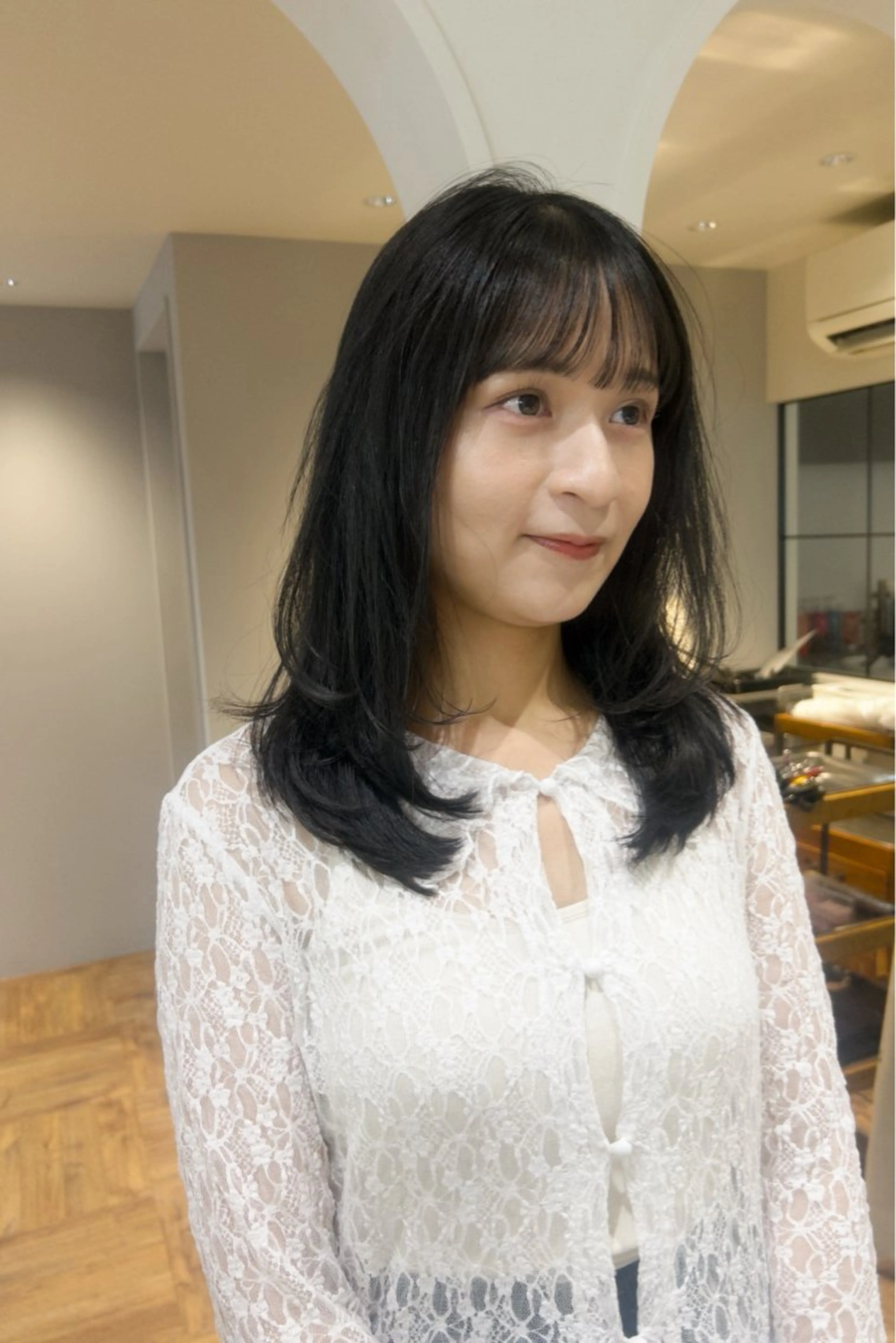 ミディアム カラー カット ヘアカラー トリートメント じゅわっと暖色カラー 🍊Moemiのヘアスタイル