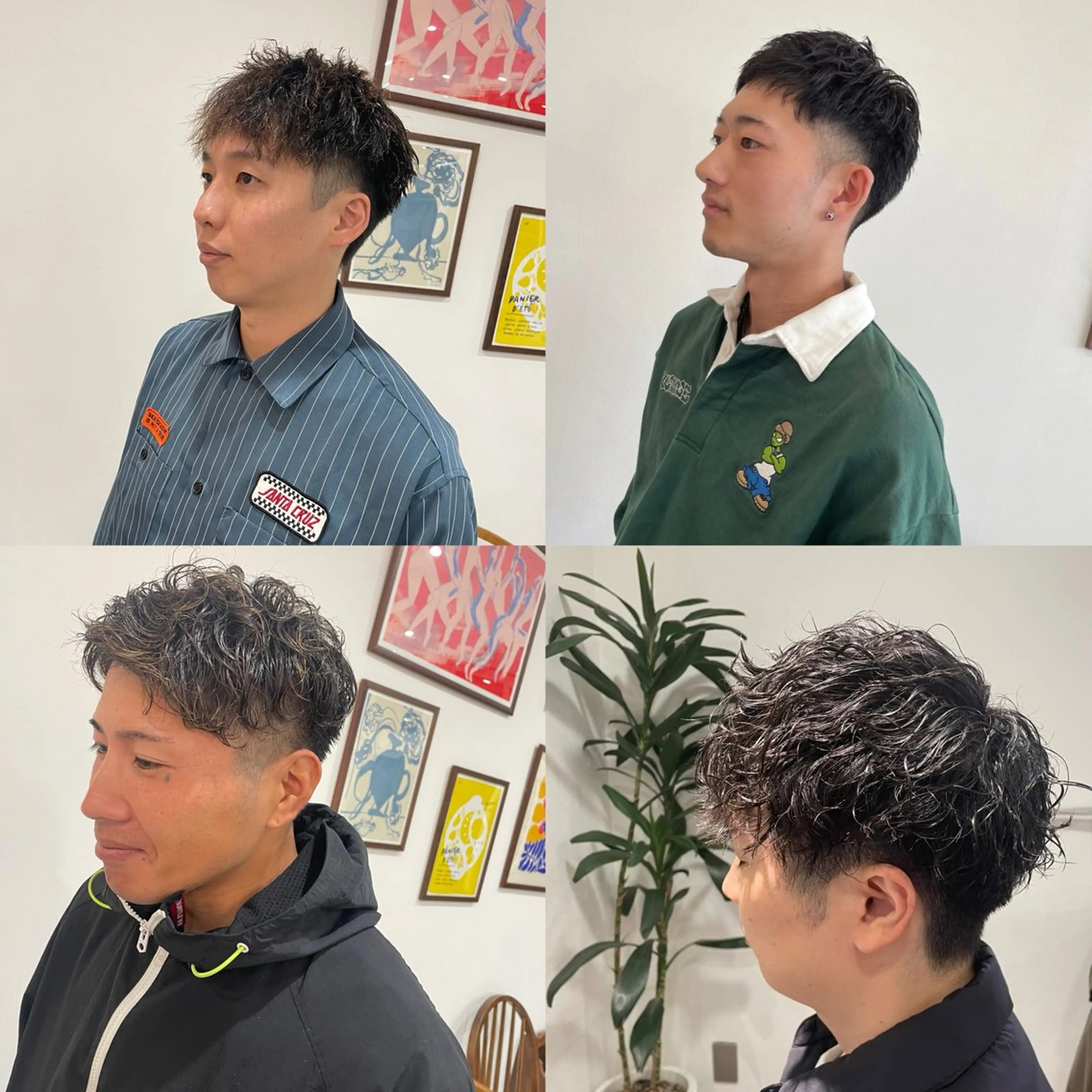 パーマ メンズ 岡田 駿也のヘアスタイル
