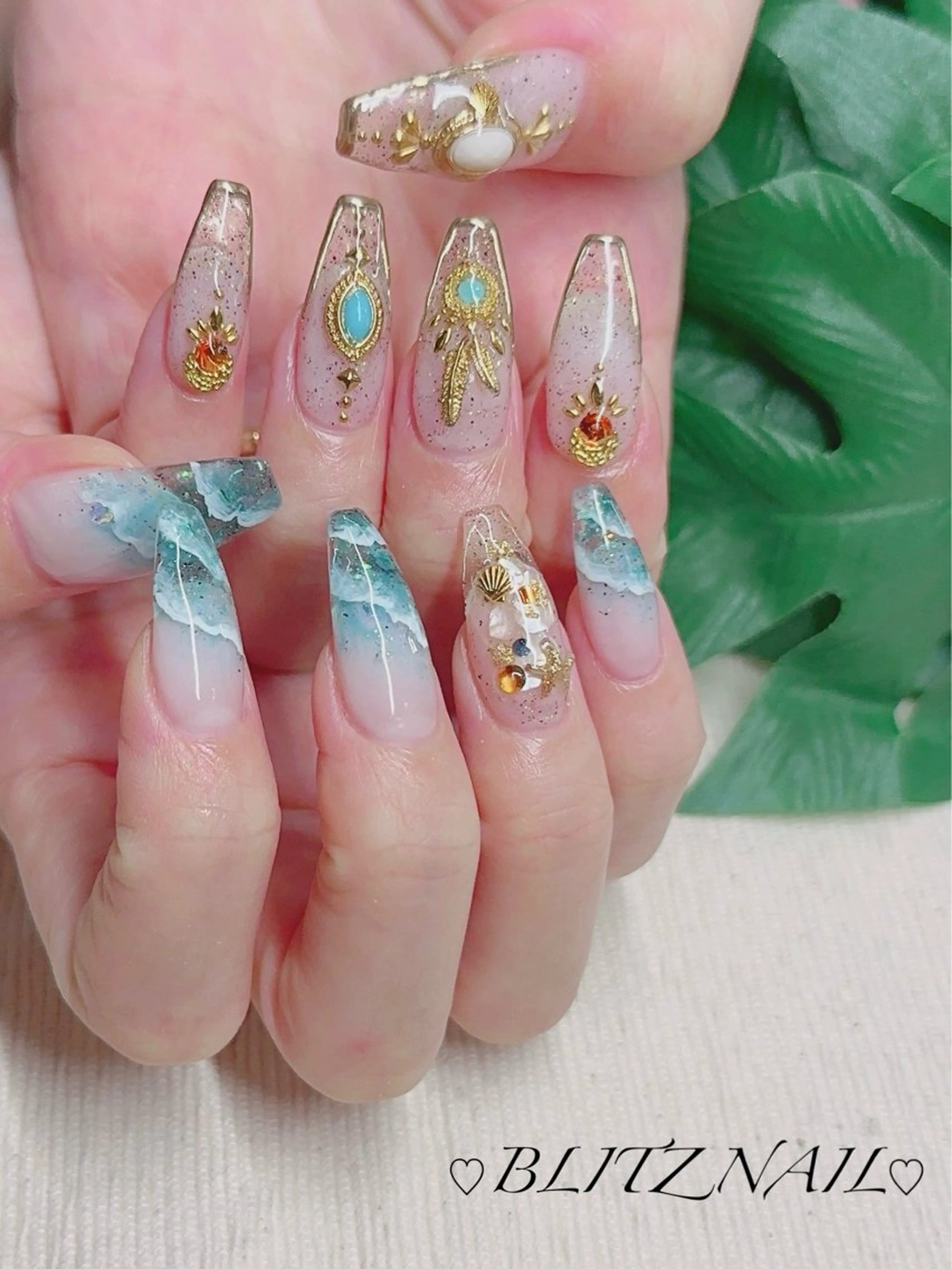 ネイル クリアネイル 長さ出し ネイルチップ BLITZ Nail 岩田💅🏻✨のネイルデザイン