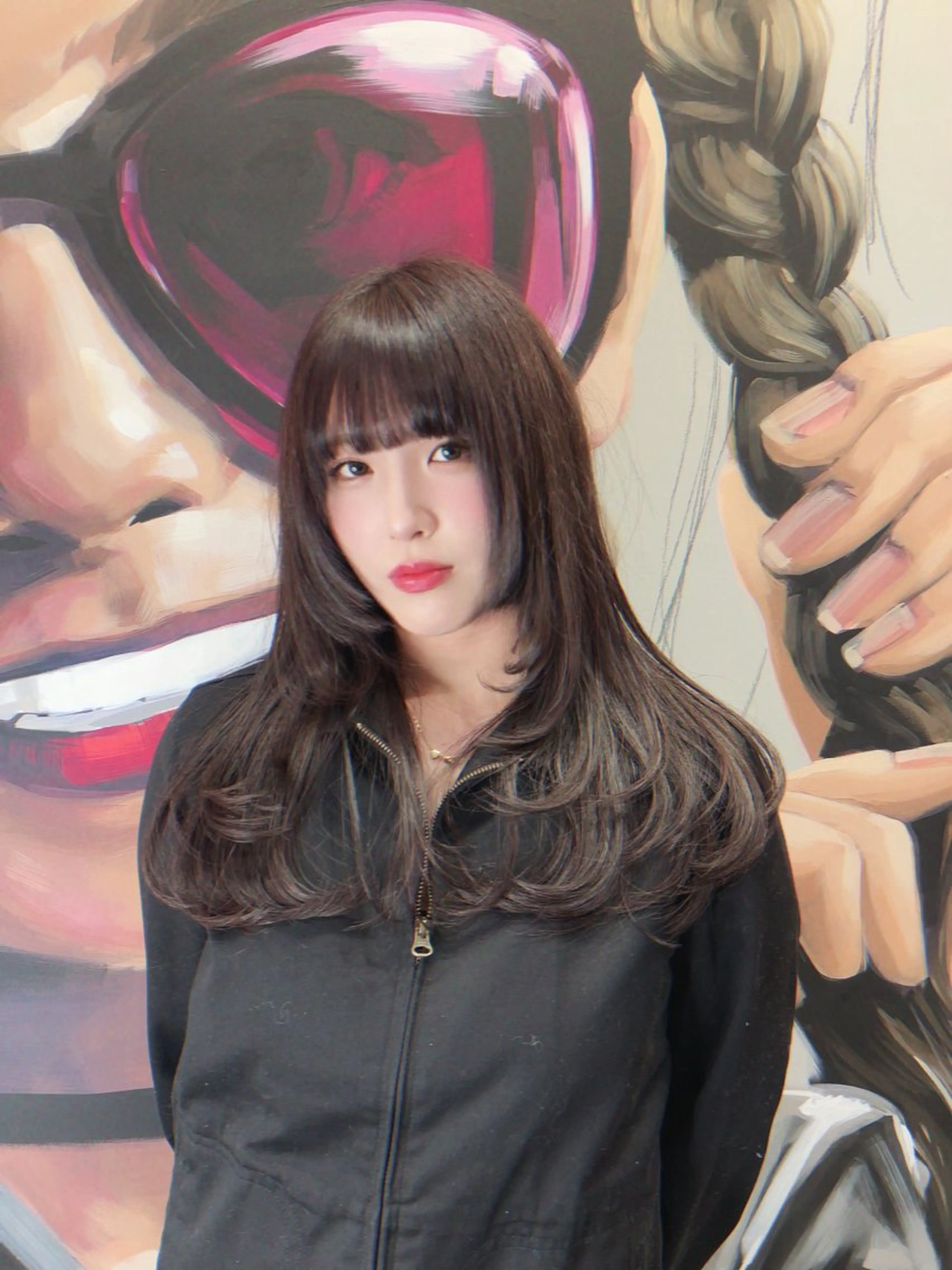 ロング 姫カット レイヤーカット カット ヘアカラー レイヤー/韓国/ ハッシュ/高田翼のヘアスタイル