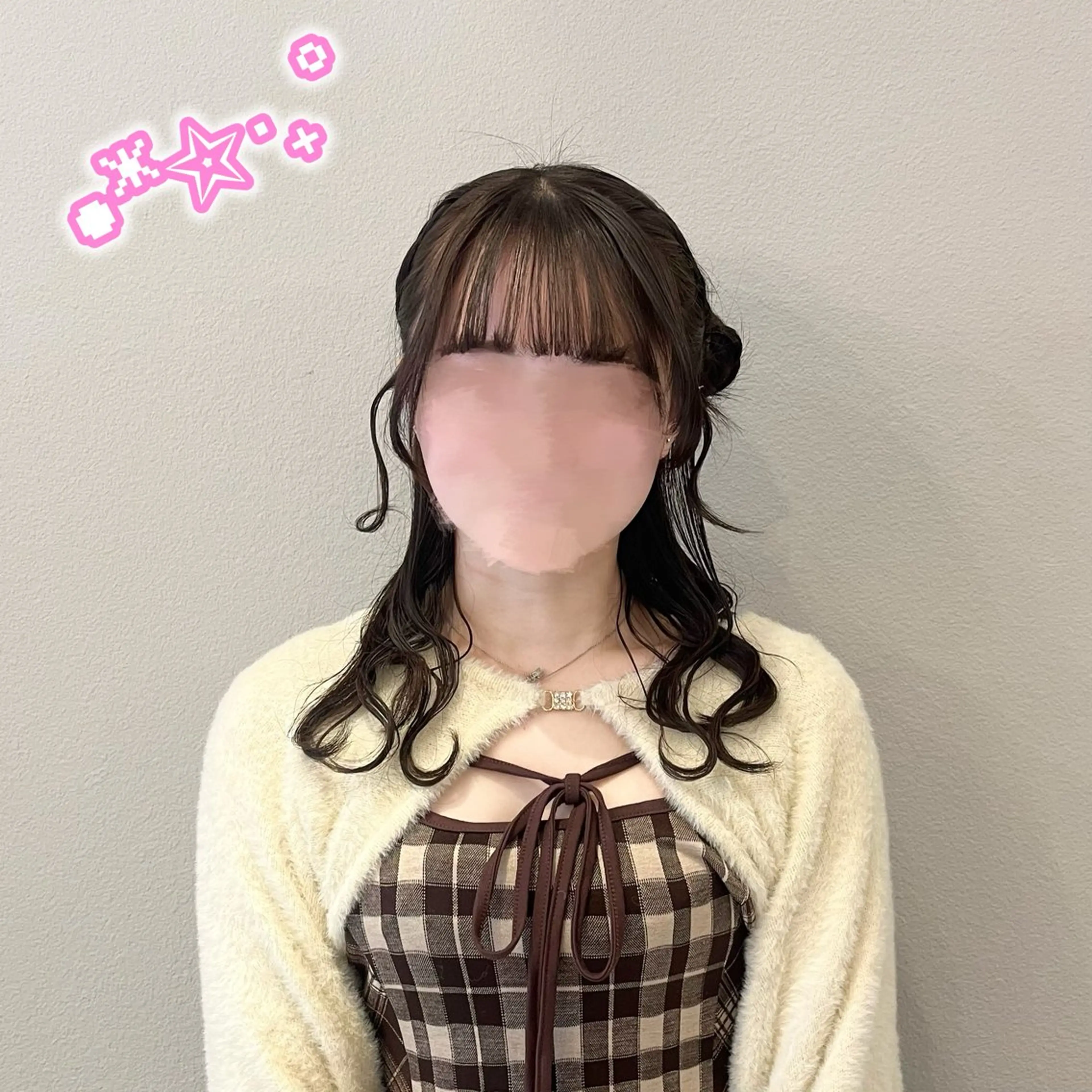 ミディアム ヘアアレンジ ヘアセット 顔周り/ガーリー /ヘアメ/あつはのヘアスタイル