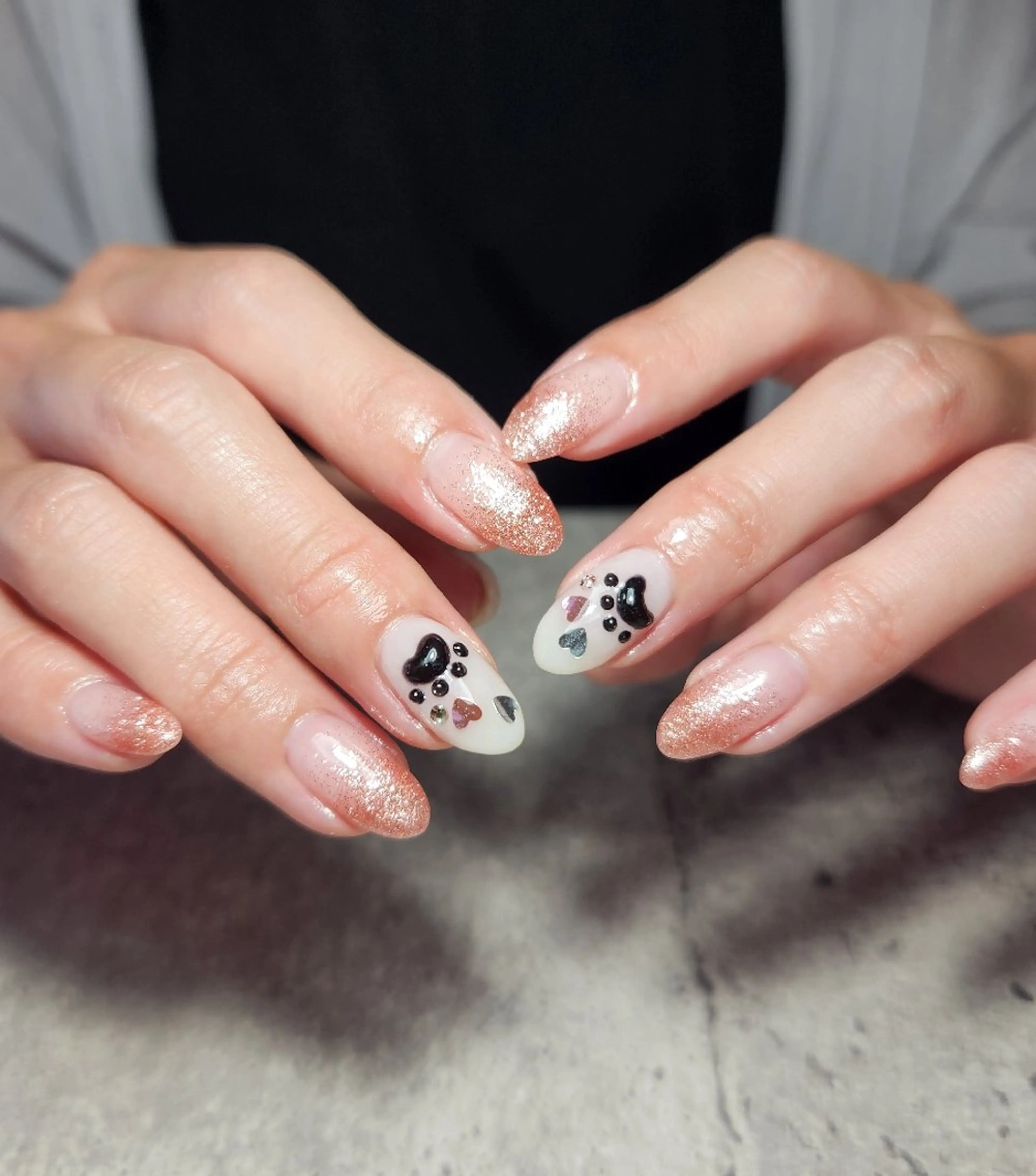 ネイル ラメ(グリッター) ピンク ハンドネイル   BENNIEのネイルデザイン