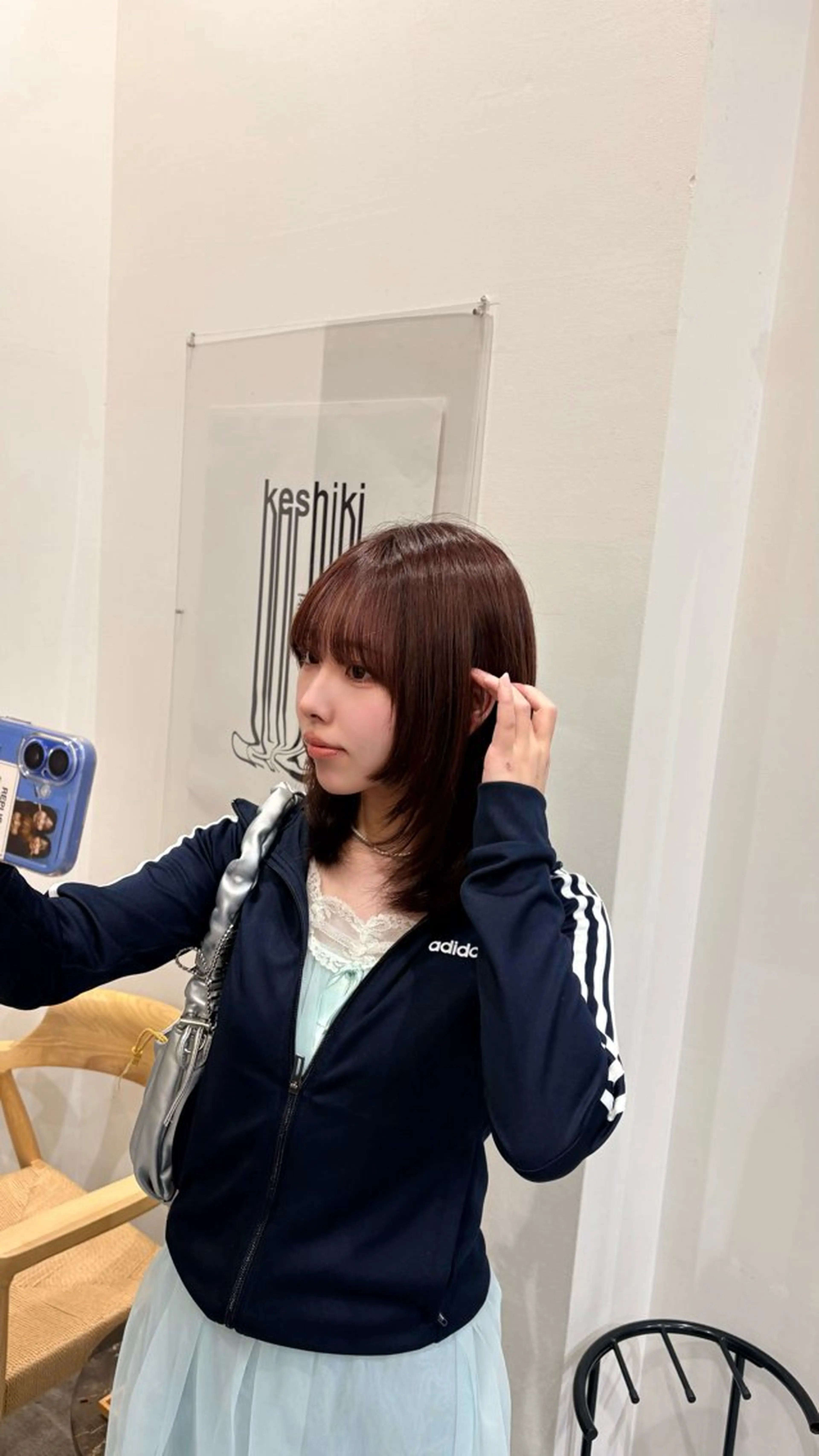 ミディアム カラー ブラウンカラー ラベンダーカラー ラベンダーブラウン ピンクカラー ASU .keshikiのヘアスタイル