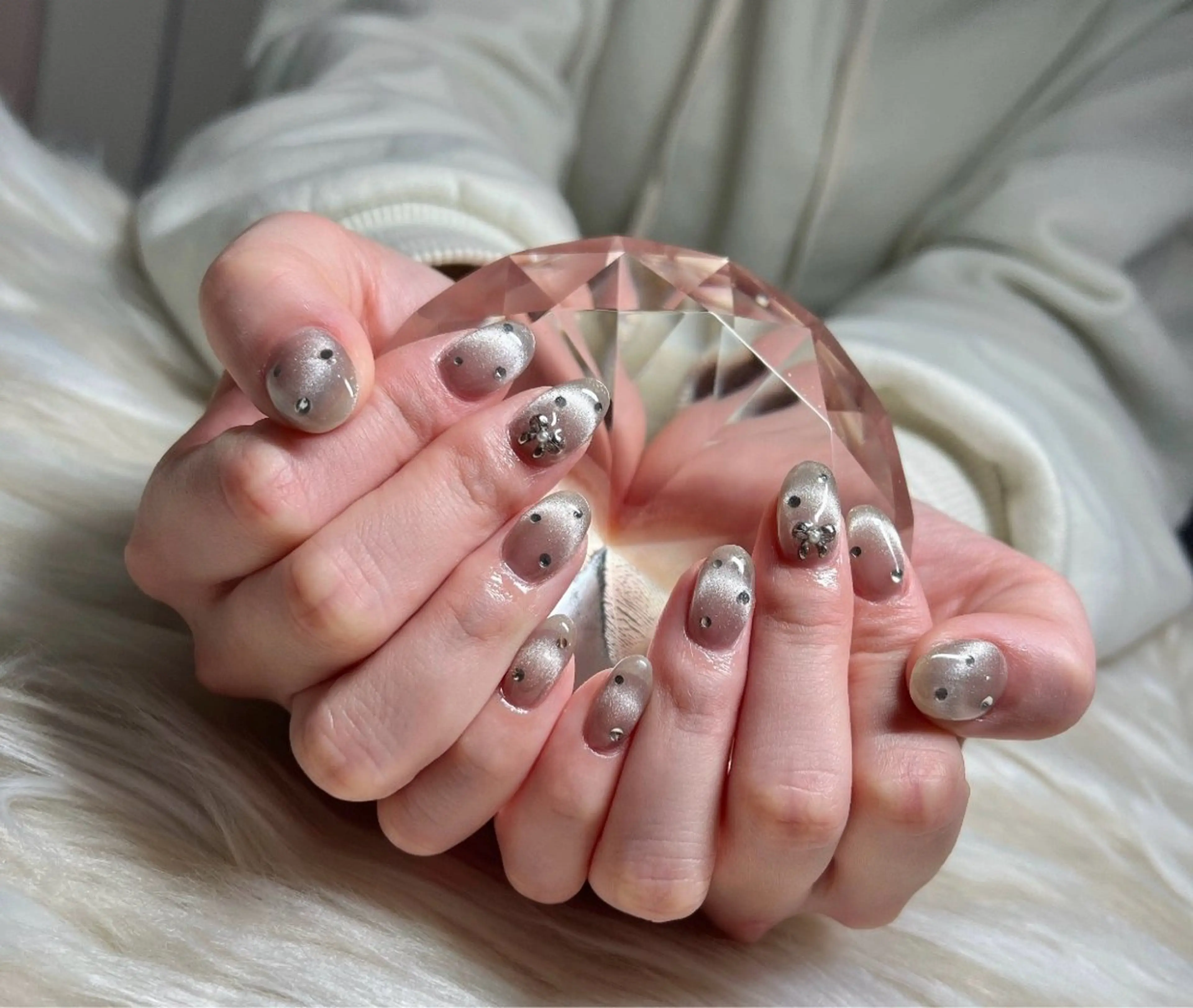ネイル ボルドー 長さ出し フレンチネイル ジェルネイル グラデーション ハンドネイル Nail&eye Belire 新宿のネイルデザイン