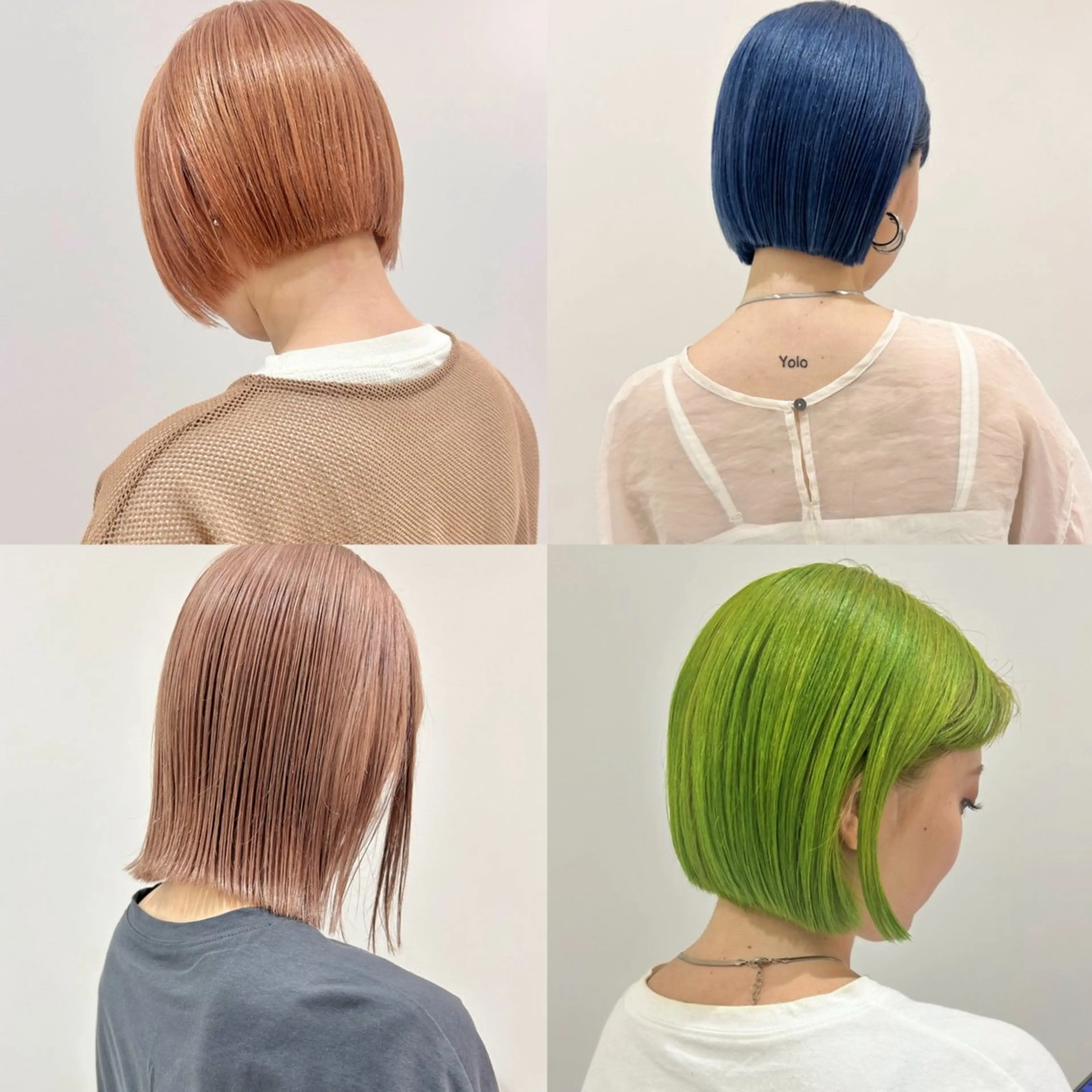 ショート カラー ダブルカラー ボブ カット ヘアカラー トリートメント ハイトーン/ブリーチ 似合せカット/パーマのヘアスタイル