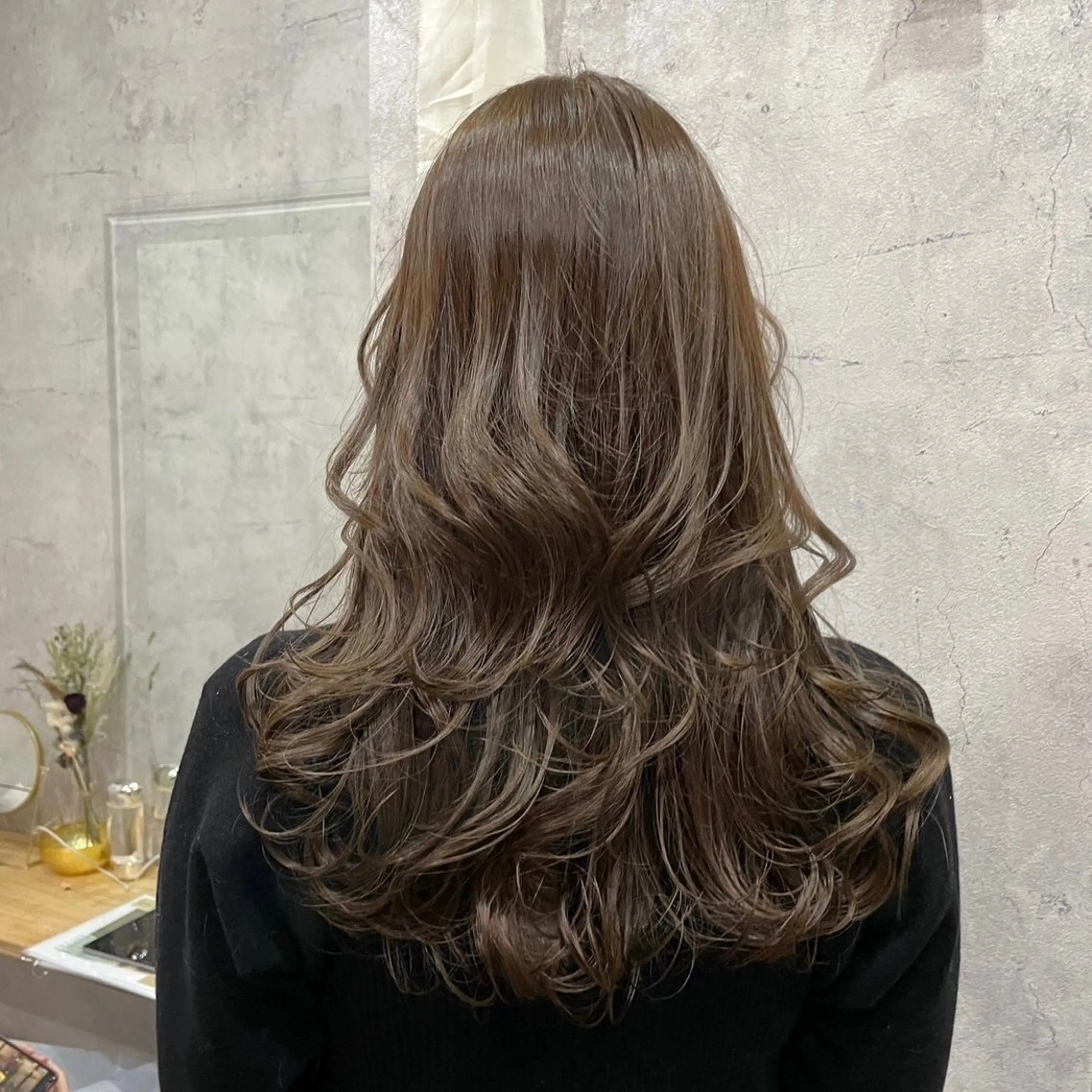 ロング カラー ブラウンカラー エクステ・レイヤ ーカット松下宗翔のヘアスタイル