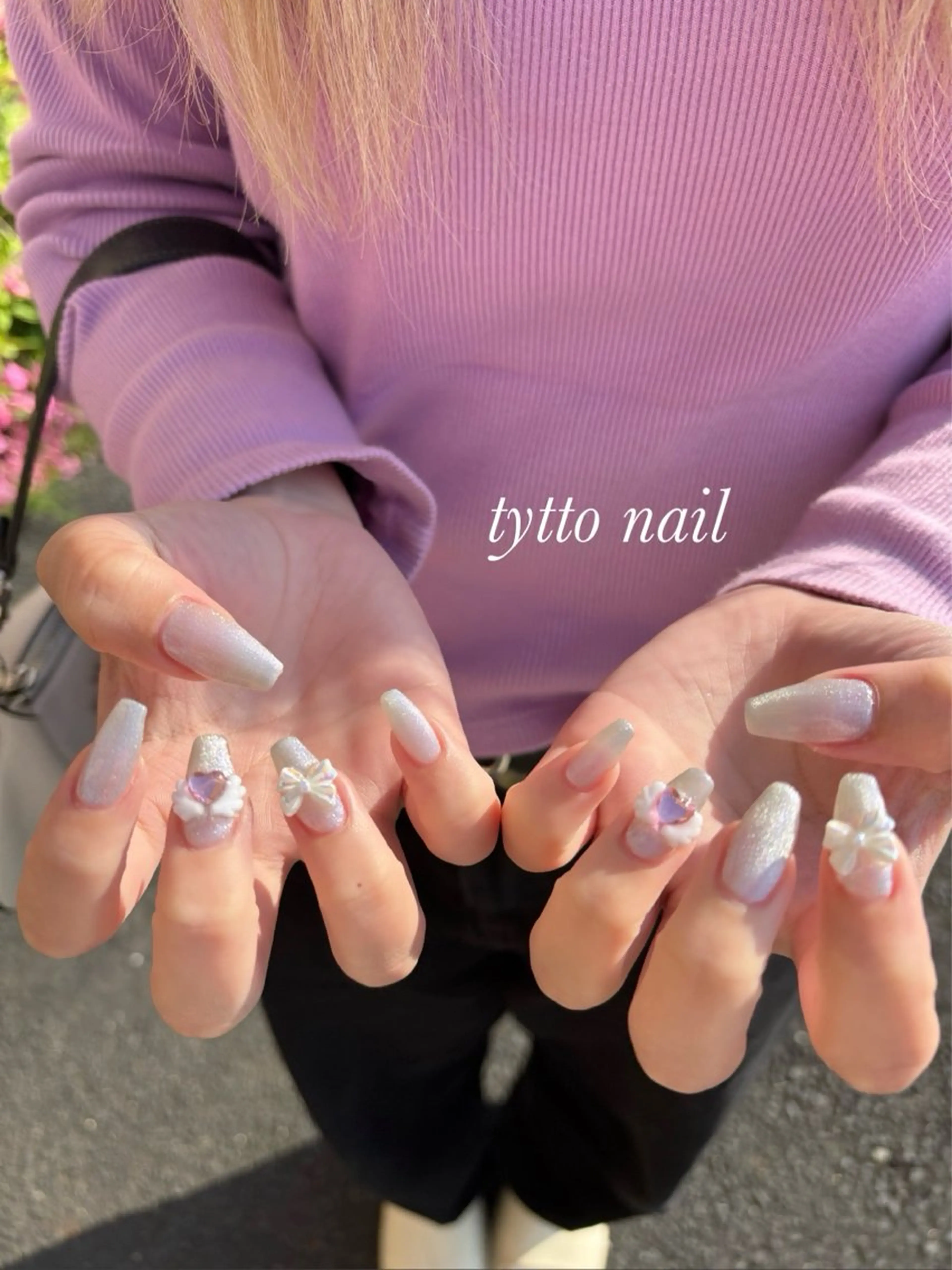 ネイル ガーリー キラキラネイル 韓国ネイル マグネットネイル ワンカラーネイル tytto nail ❤︎‪‪eri‪‪のネイルデザイン