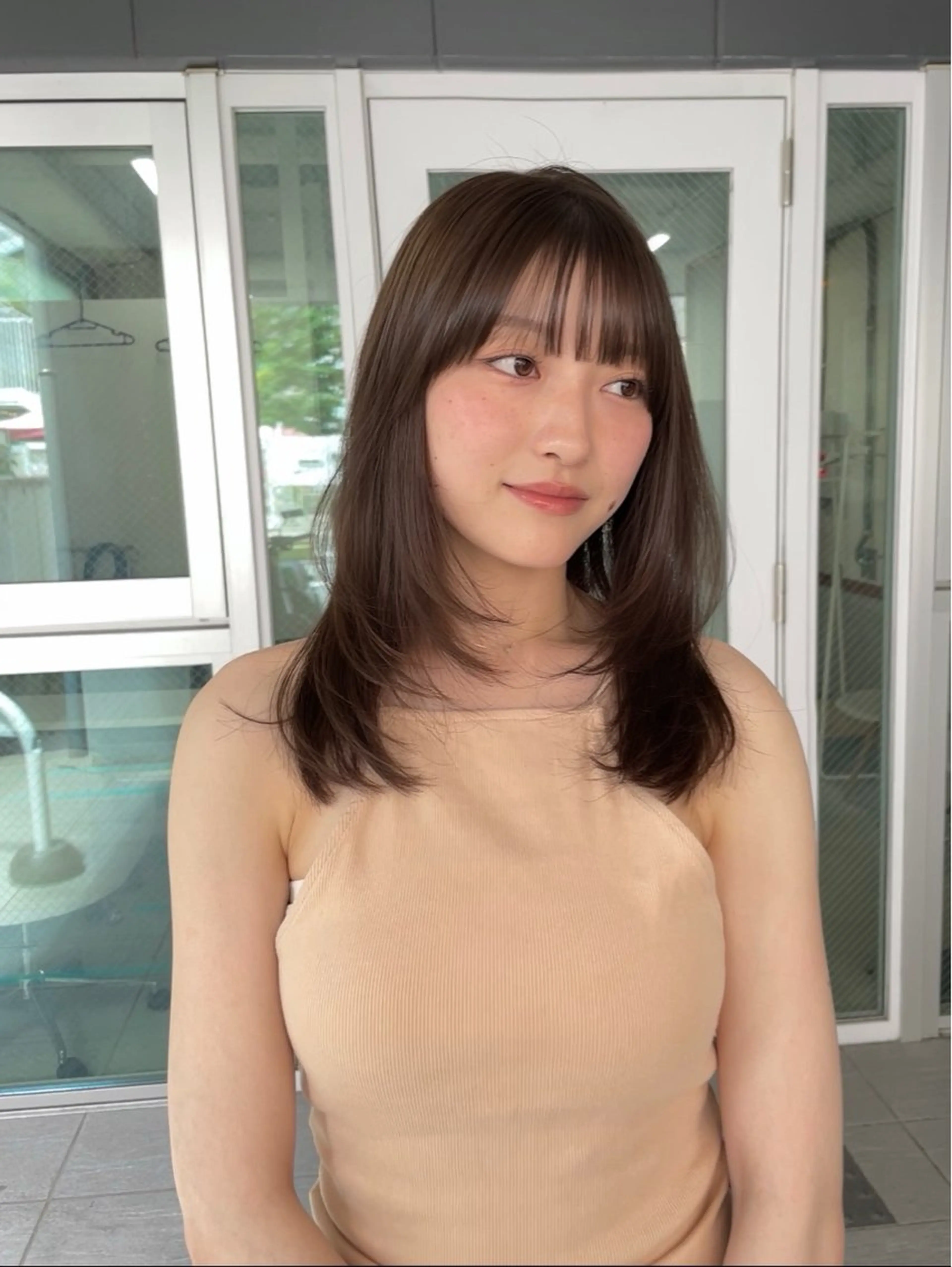 ミディアム レイヤーカット カット ヘアカラー トリートメント ブリーチなし透明感 🪄aoi🤎のヘアスタイル