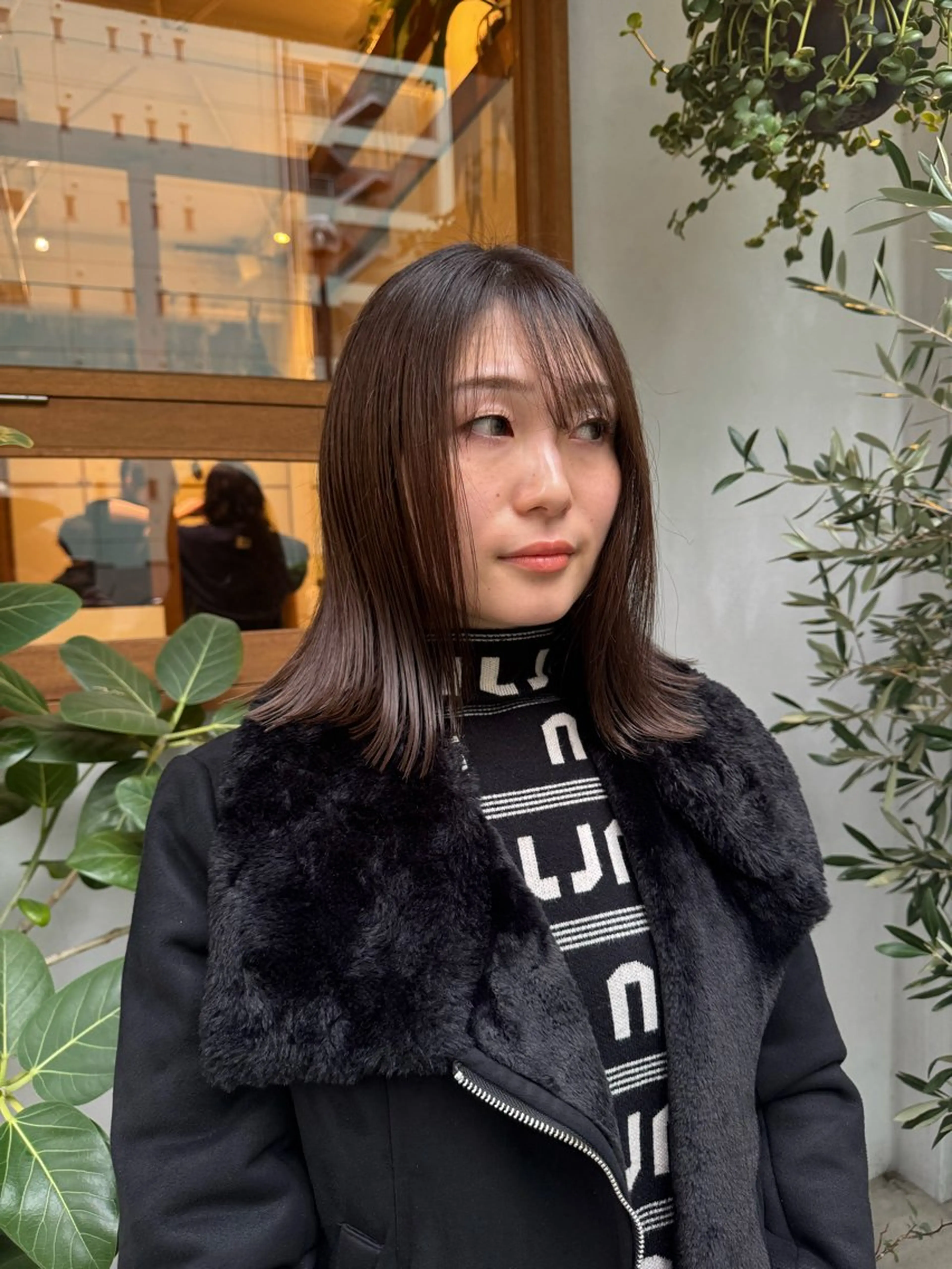 ミディアム カラー ブラウンカラー ラベンダーカラー ラベンダーブラウン ヘアカラー トリートメント ENIF 大島 芽生のヘアスタイル