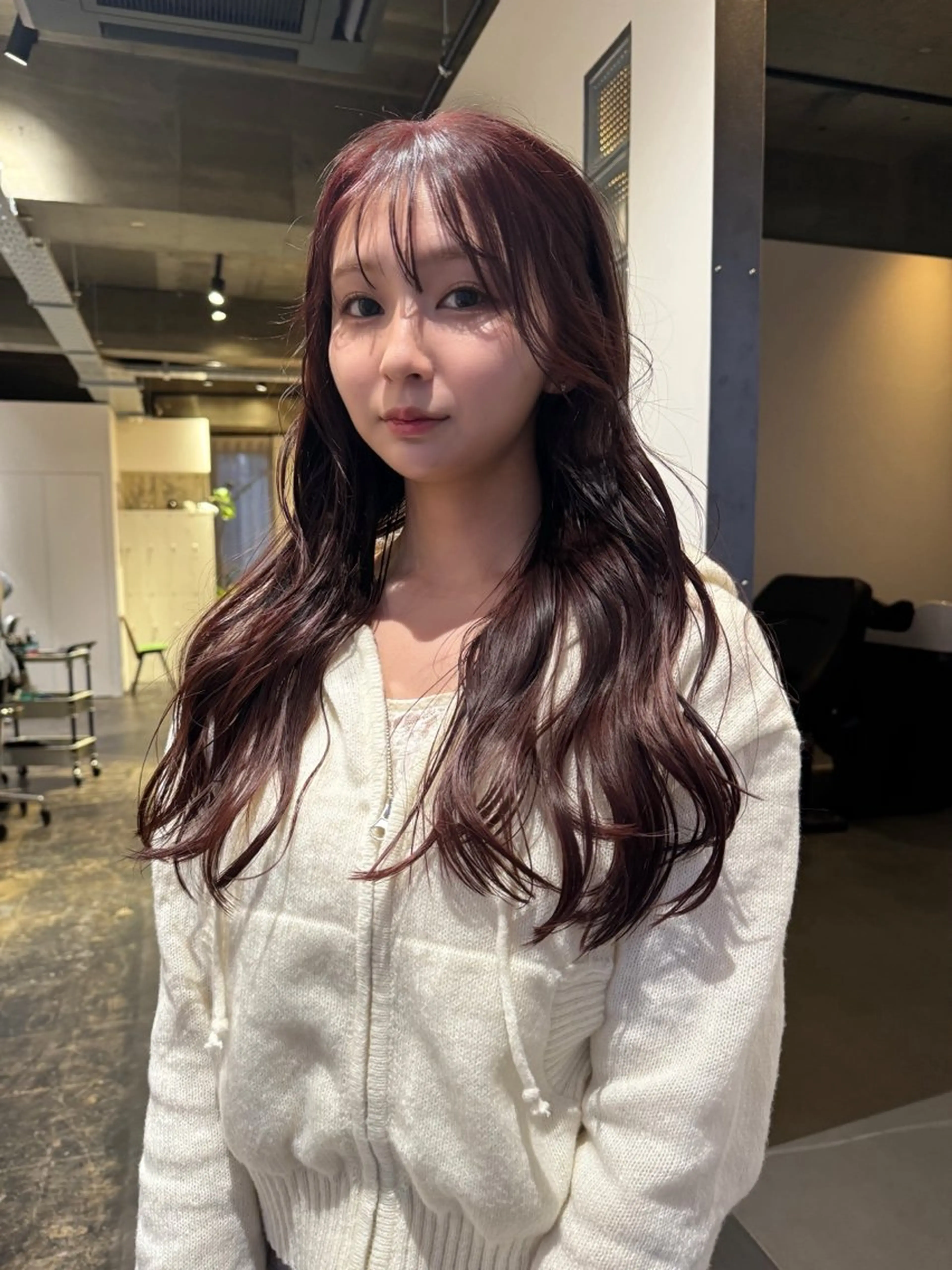 ロング カラー ブラウンカラー ピンクカラー ピンクブラウン ヘアカラー 中尾 未来のヘアスタイル