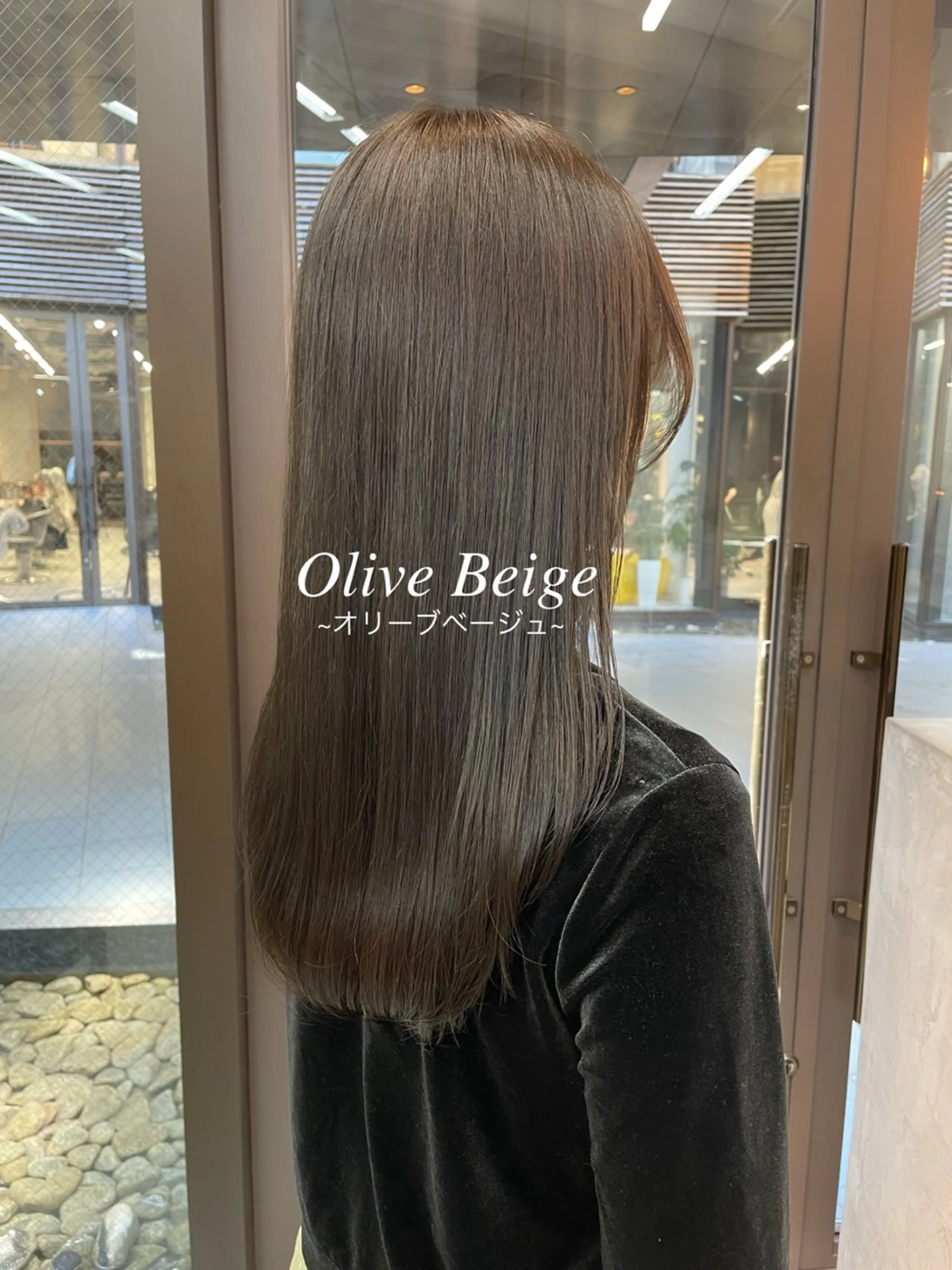 ロング カラー ベージュカラー オリーブベージュ カットモデル募集中 🤍harunaのヘアスタイル