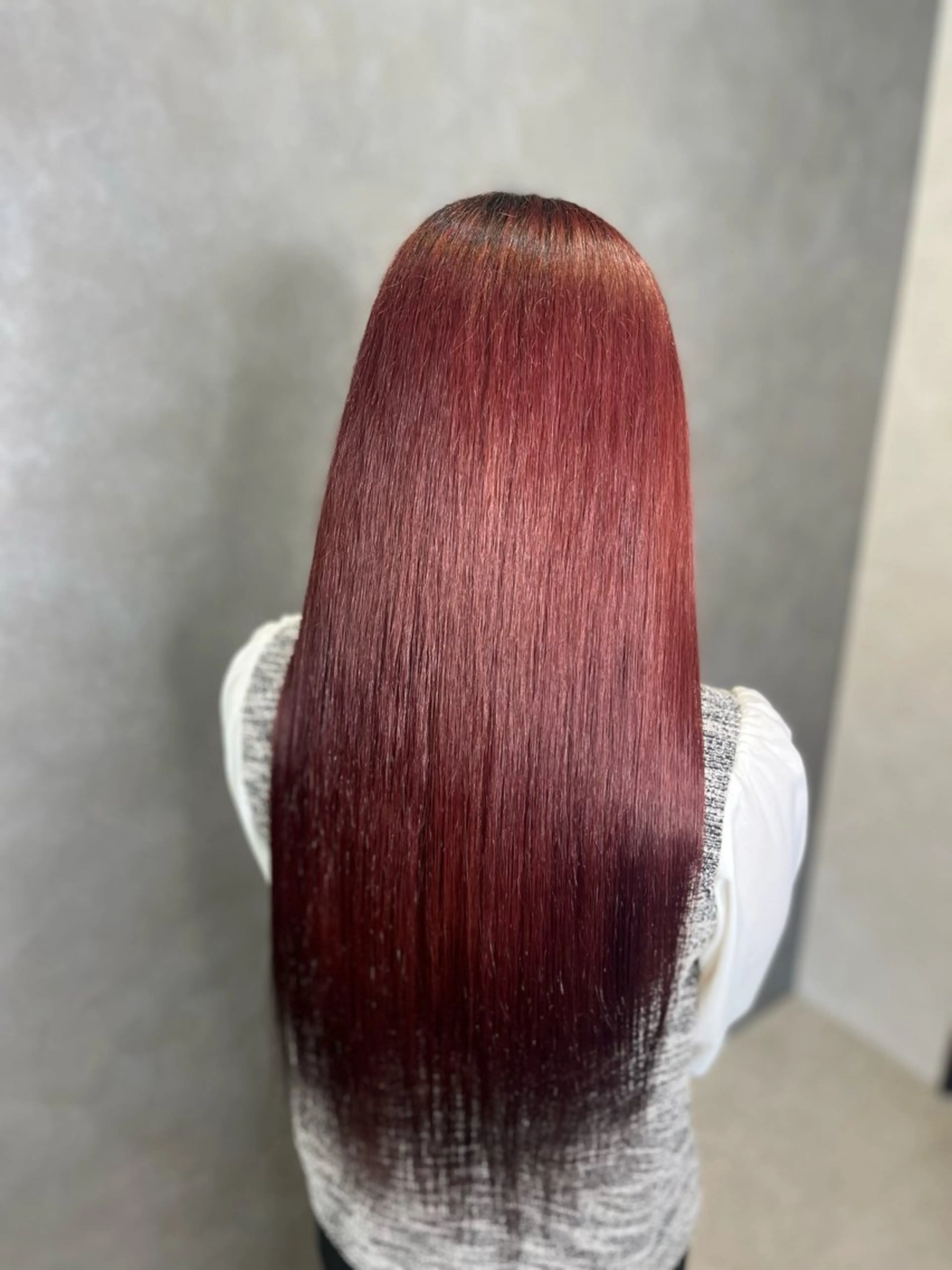 ロング カラー ブリーチ レッドカラー YUITO/ 仙台のヘアスタイル