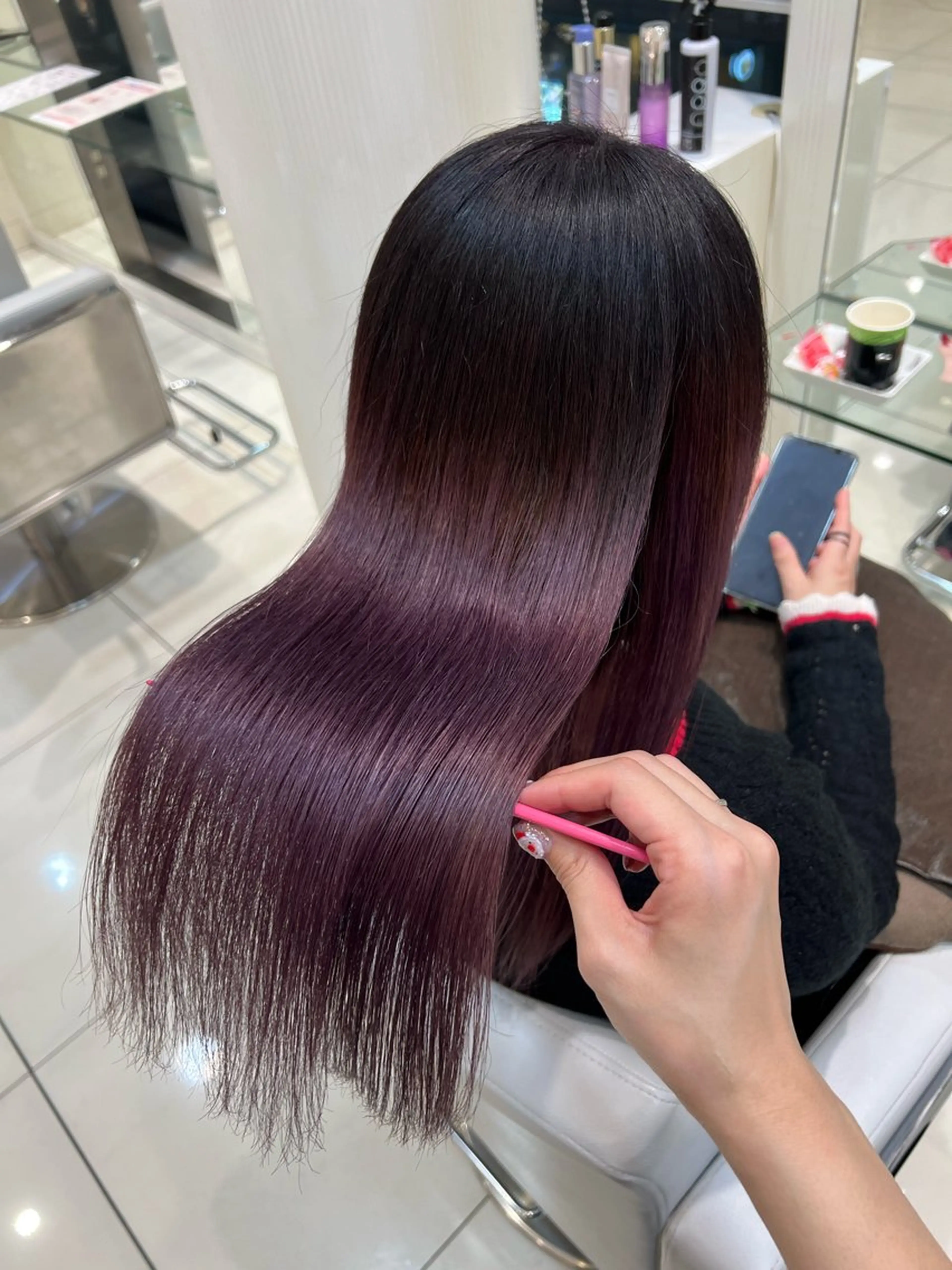 セミロング カラー グラデーションカラー 銀座/カラー 🎀momo🎀のヘアスタイル